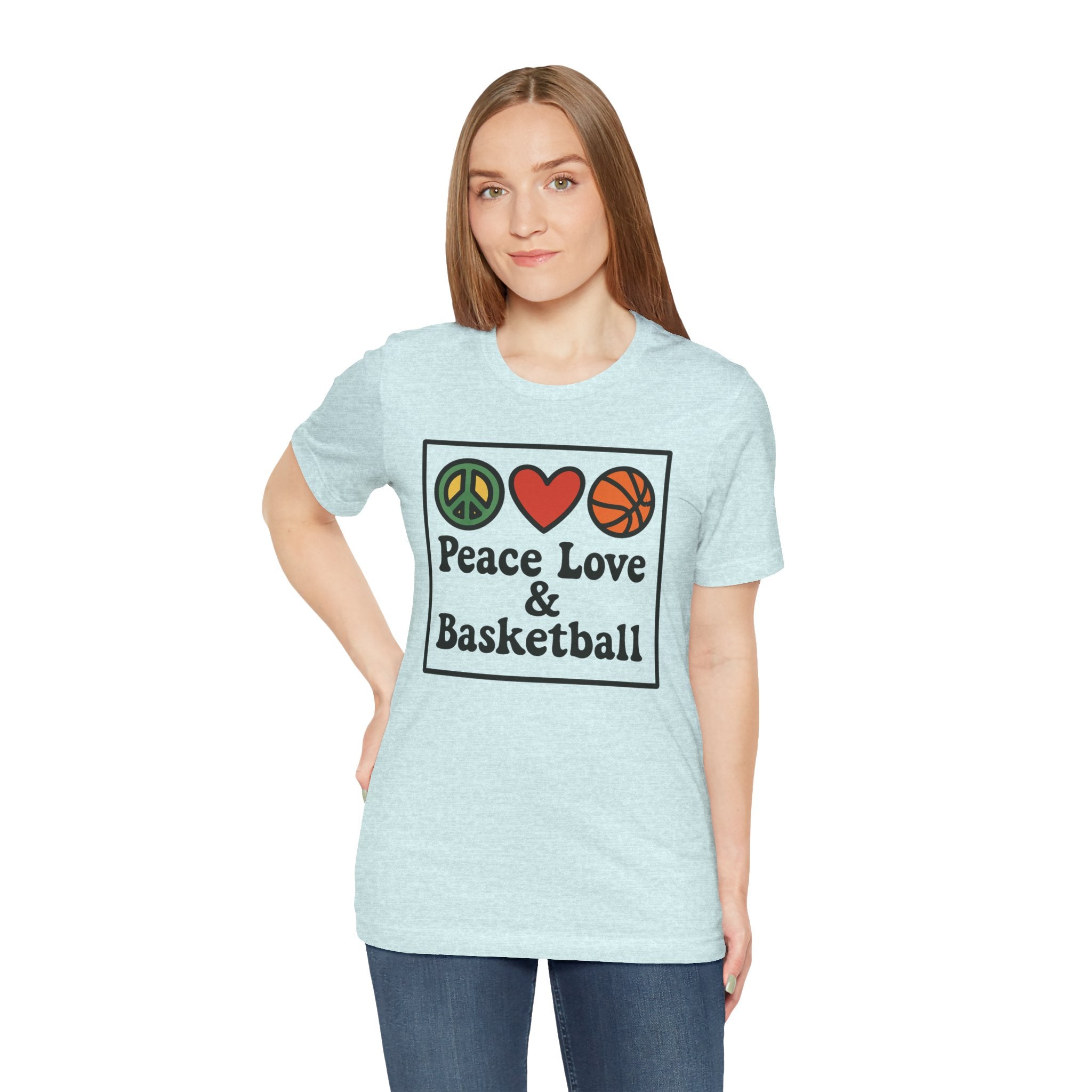 Peace, Love & Basketball Tee for Sports Lovers