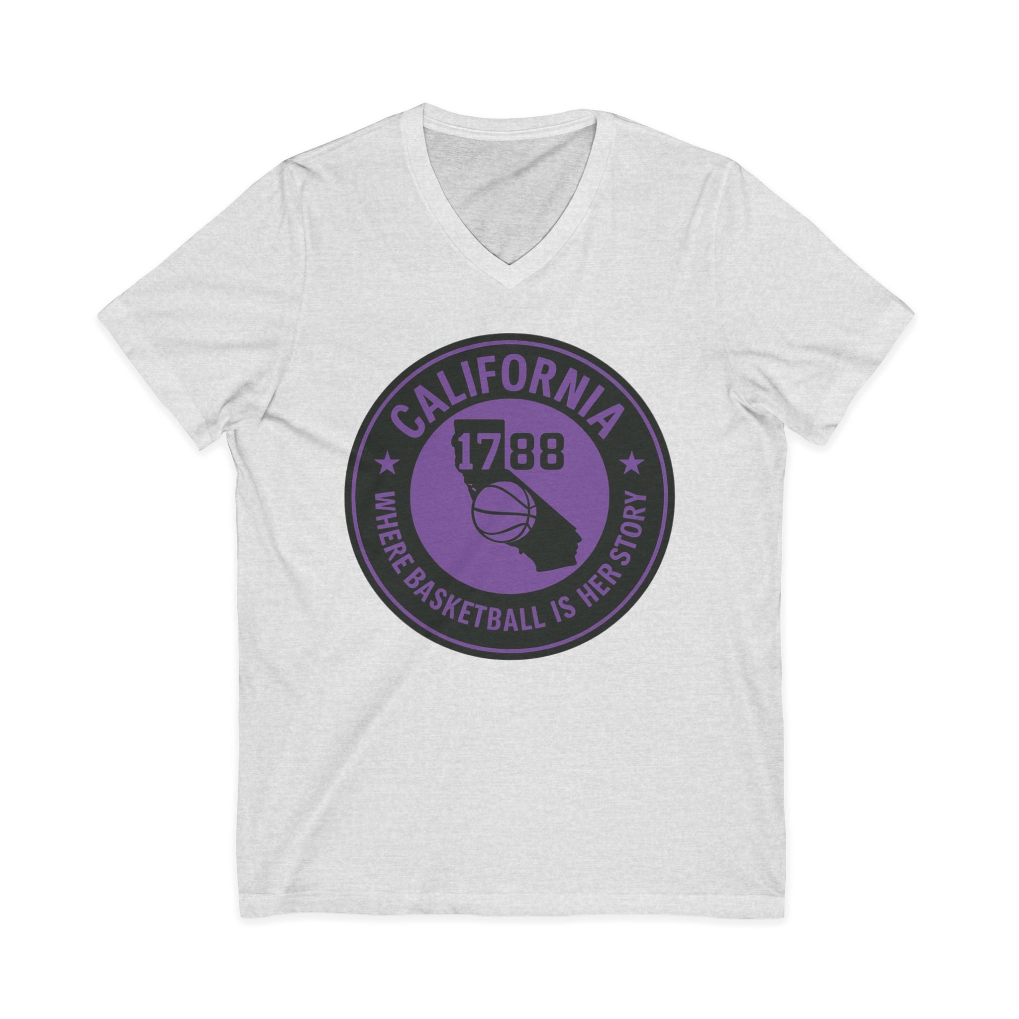 California Basketball Herstory V-Neck Tee