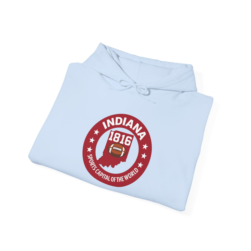 Indiana 1816 Hoodie — State Seal Retro College Sweatshirt