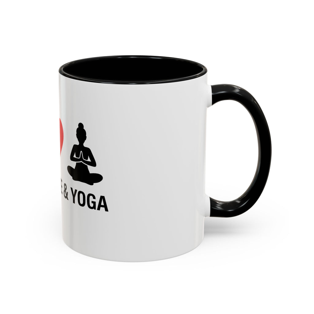 Peace Love & Yoga Accent Coffee Mug