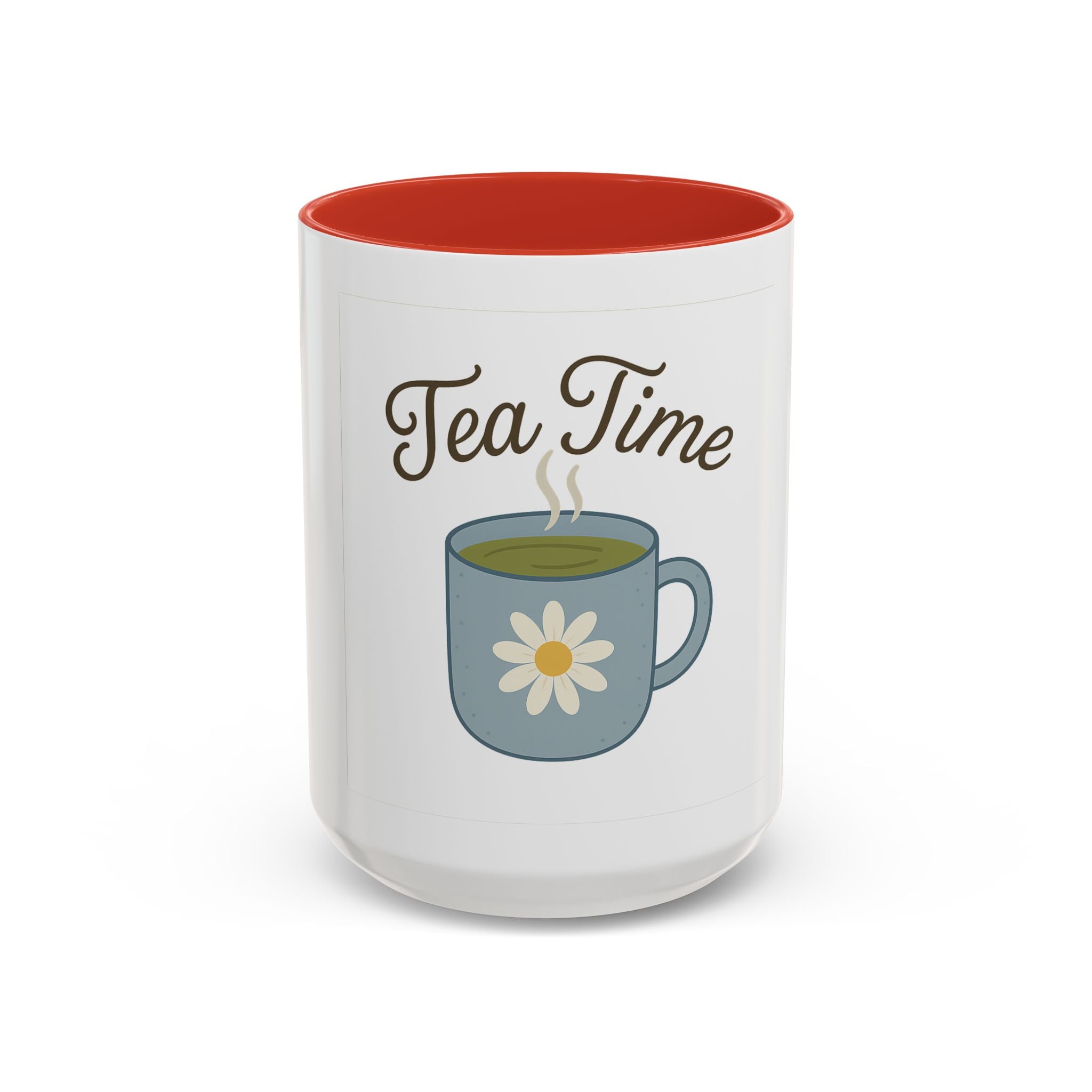 Tea Time Accent Mug – Floral Daisy Tea Cup (11oz & 15oz)