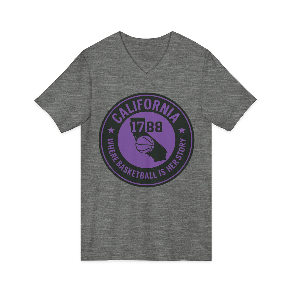 California Basketball Herstory V-Neck Tee