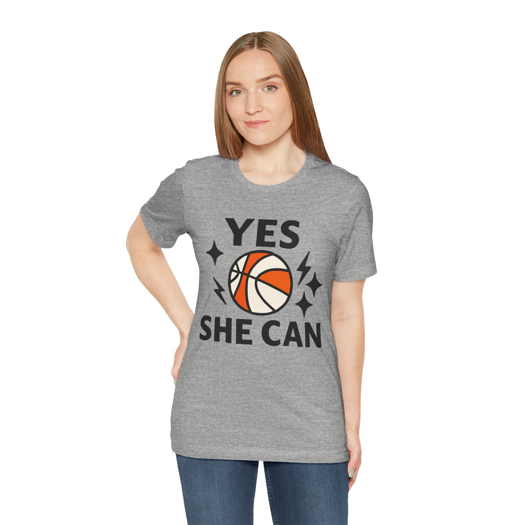 Yes, She Can Basketball Unisex Tee