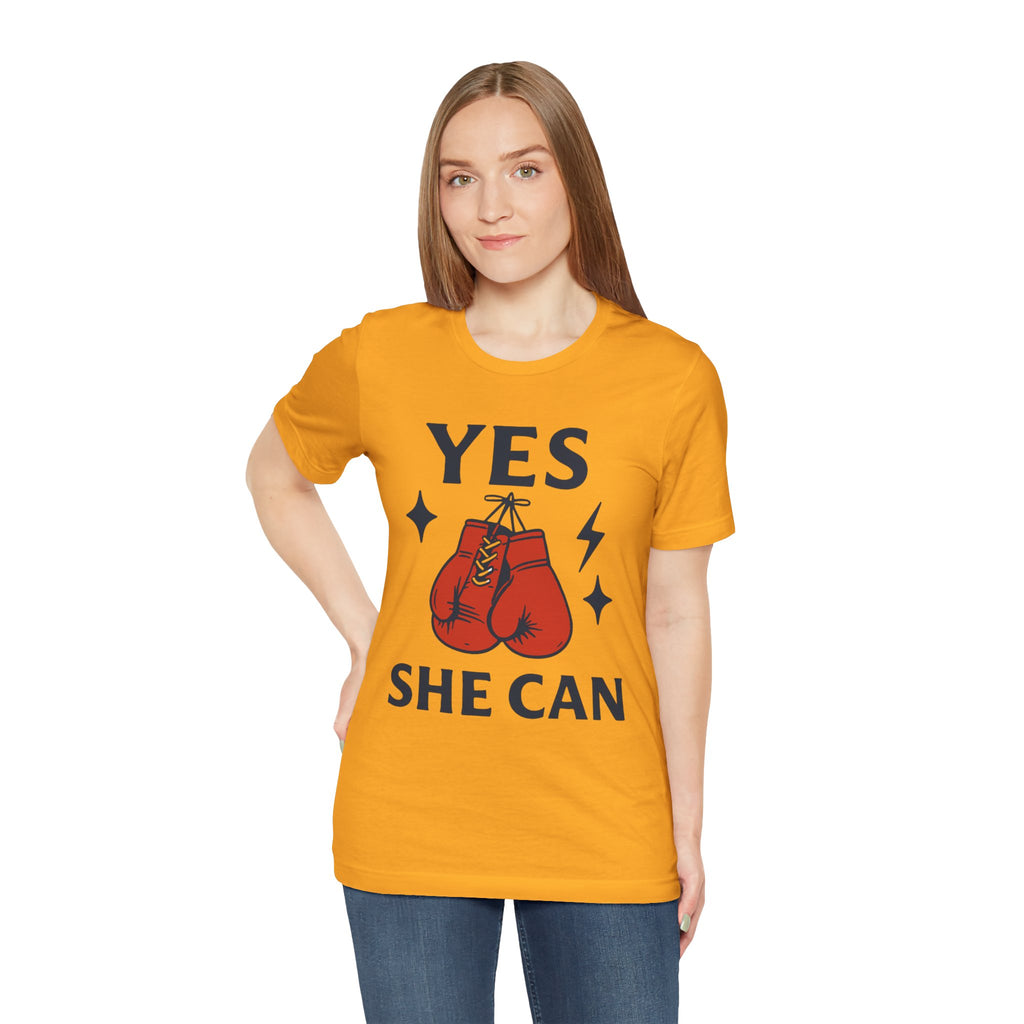Yes, She Can Boxing Unisex Tee