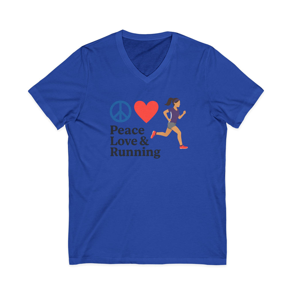 Peace Love & Running V-Neck Tee
