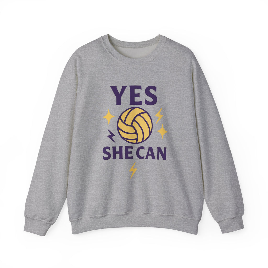 Yes, She Can Volleyball Sweatshirt, Unisex Crewneck