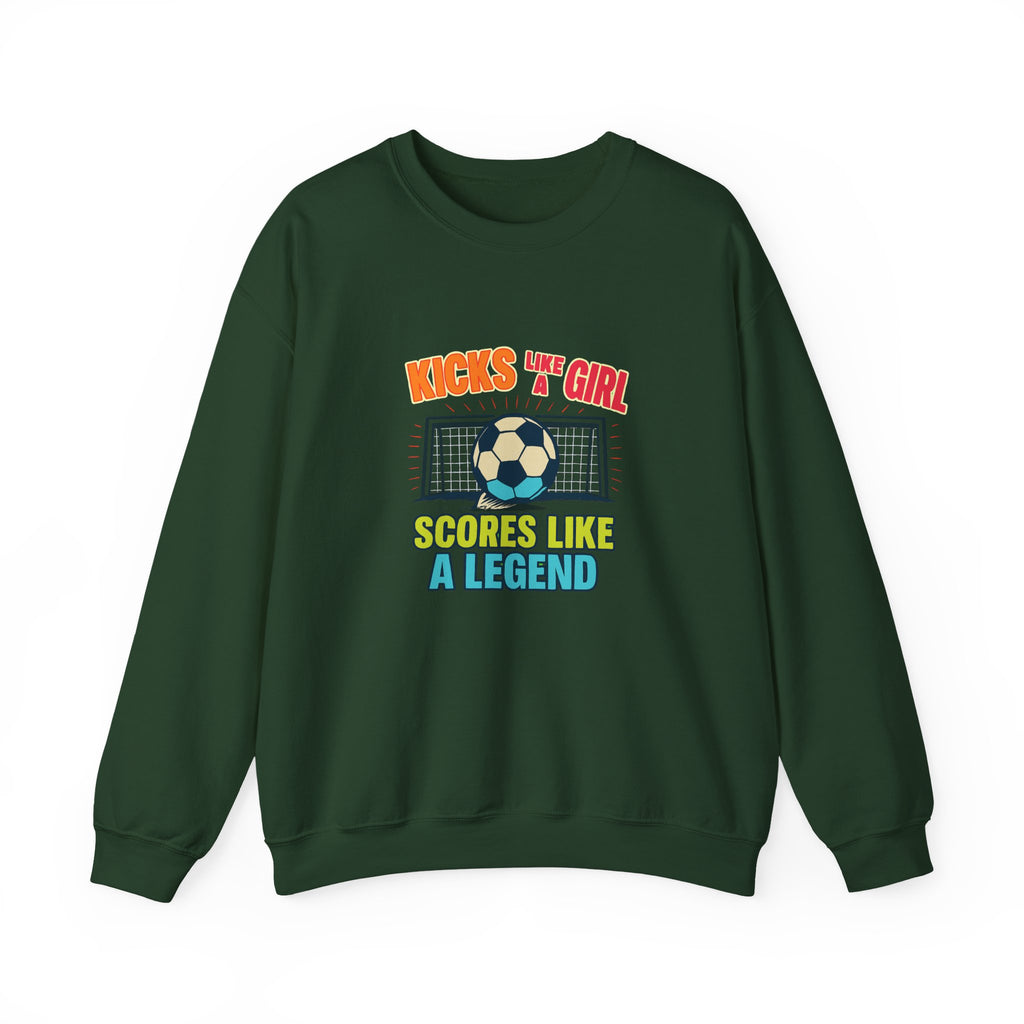 Unisex Soccer Sweatshirt, Kicks Like a Girl