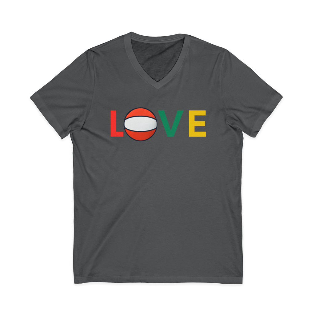 Volleyball Love V-Neck Tee for Sports Lovers