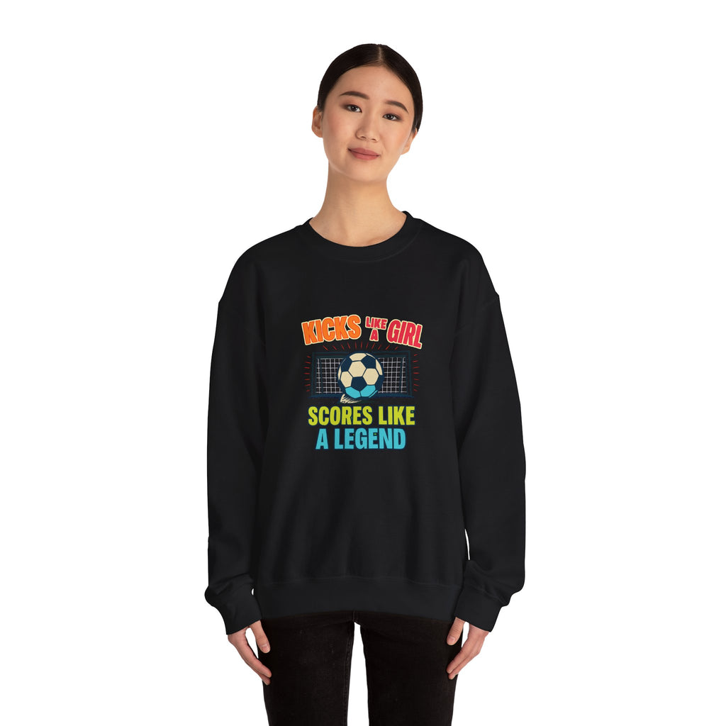 Unisex Soccer Sweatshirt, Kicks Like a Girl
