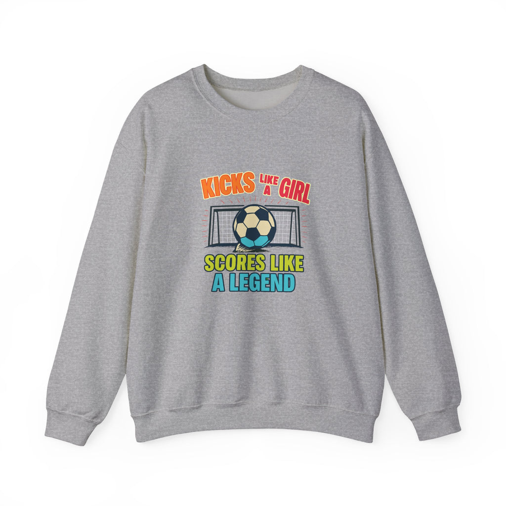 Unisex Soccer Sweatshirt, Kicks Like a Girl
