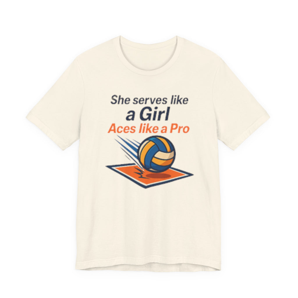 She Serves Like A Girl Tee, Volleyball Shirt