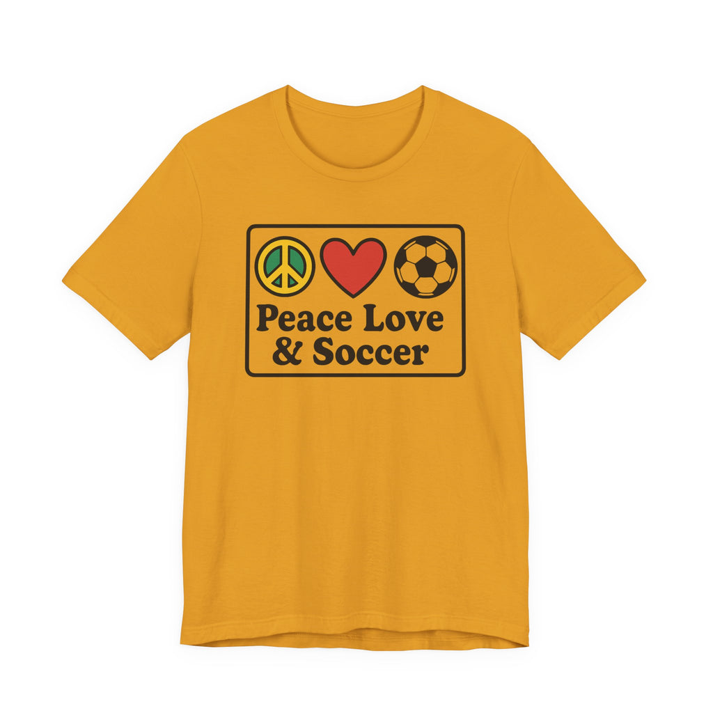 Peace Love Soccer T-Shirt, Unisex Soccer Tee