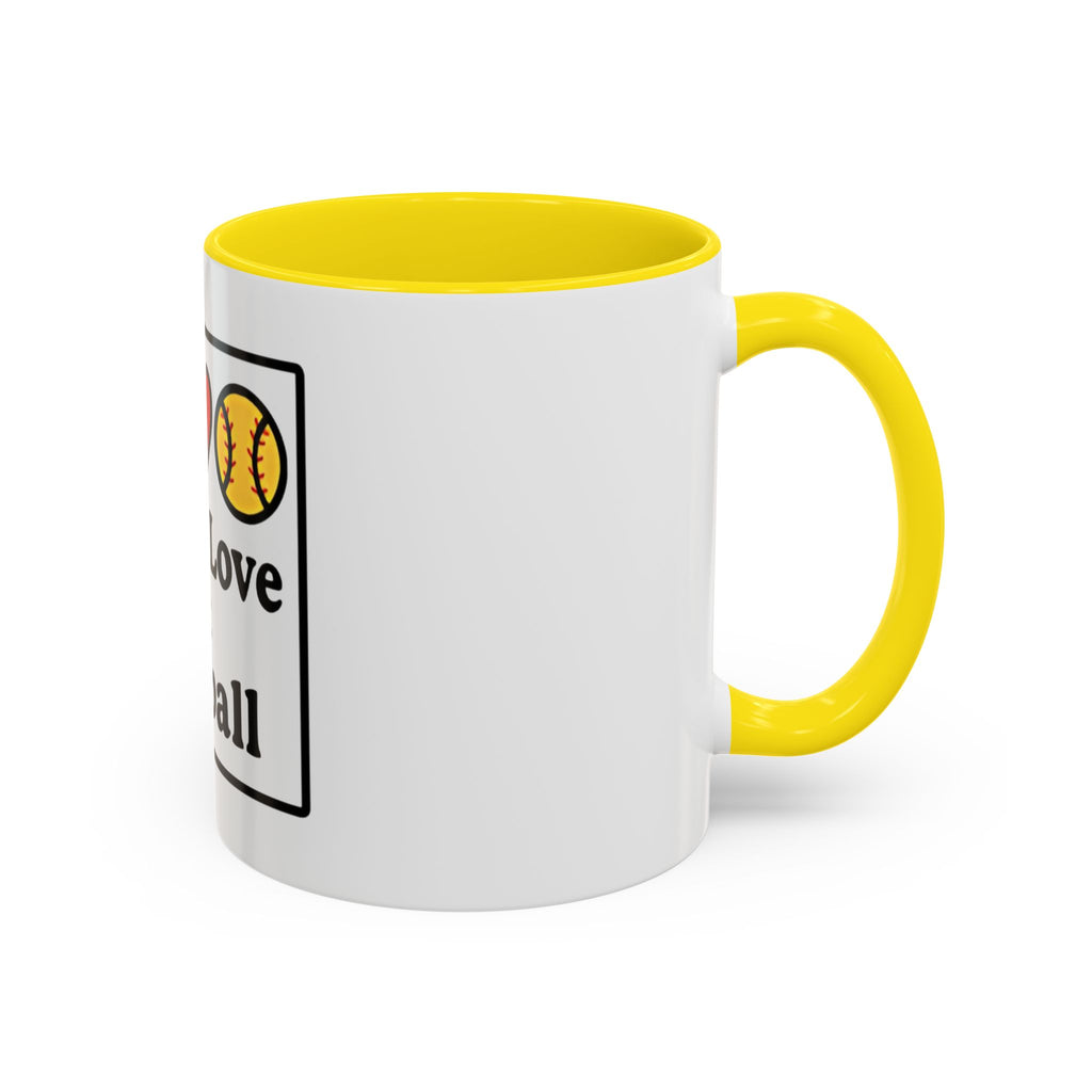 Peace Love Softball Coffee Mug, Sporty Mug for Softball Fans
