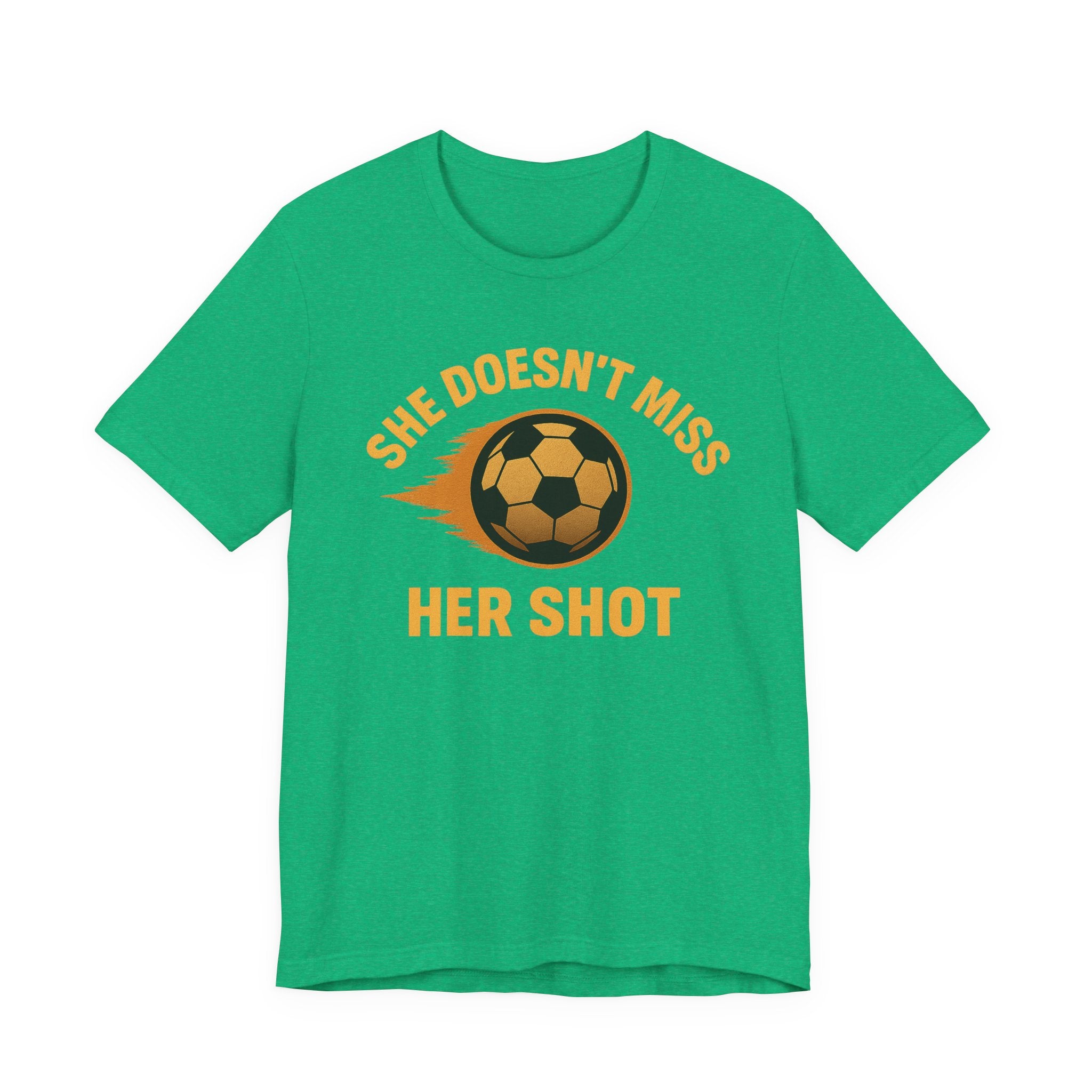 Soccer Motivational Tee - She Doesn't Miss Her Shot
