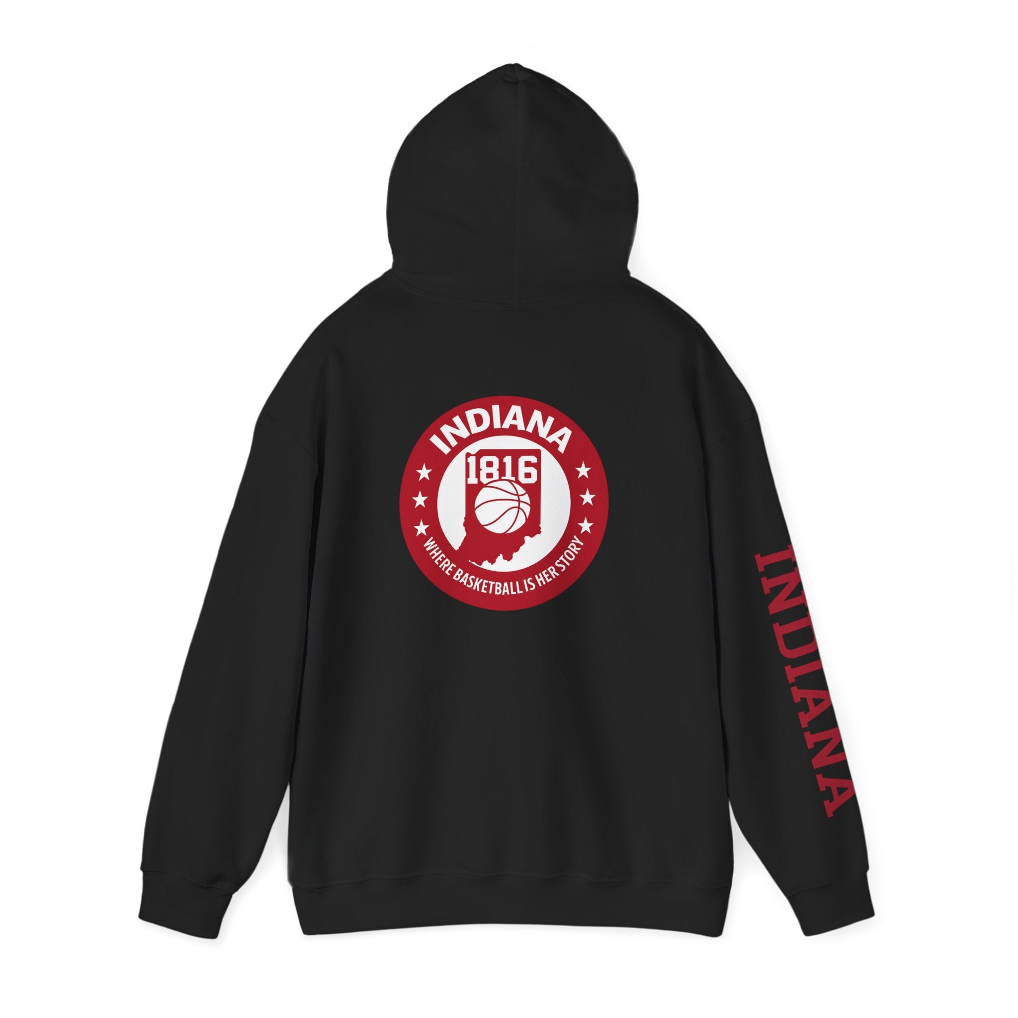Indiana Basketball Hoodie — 1816 Retro State Emblem Sweatshirt