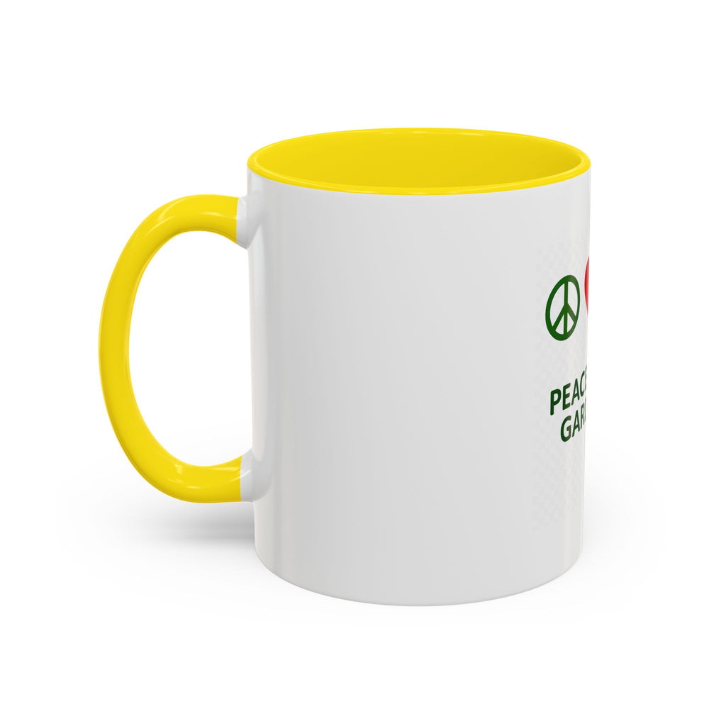 Peace, Love & Gardening Accent Coffee Mug — Gardener Gift (11/15oz)