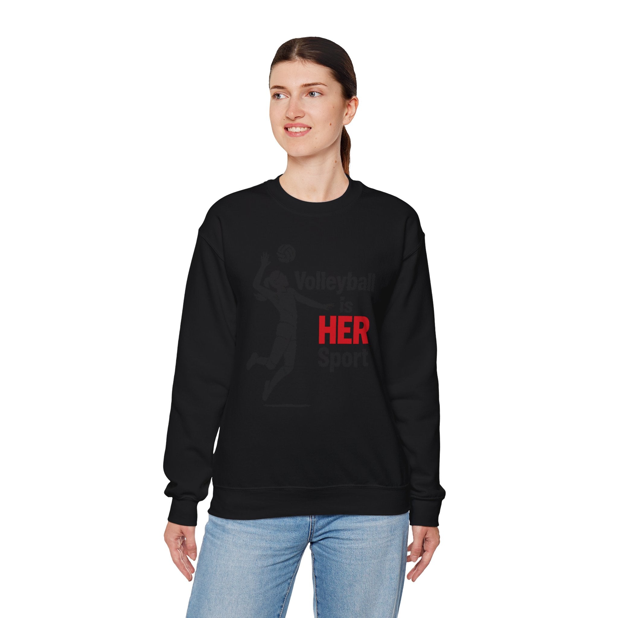 Volleyball Is Her Sport Sweatshirt, Unisex Crewneck