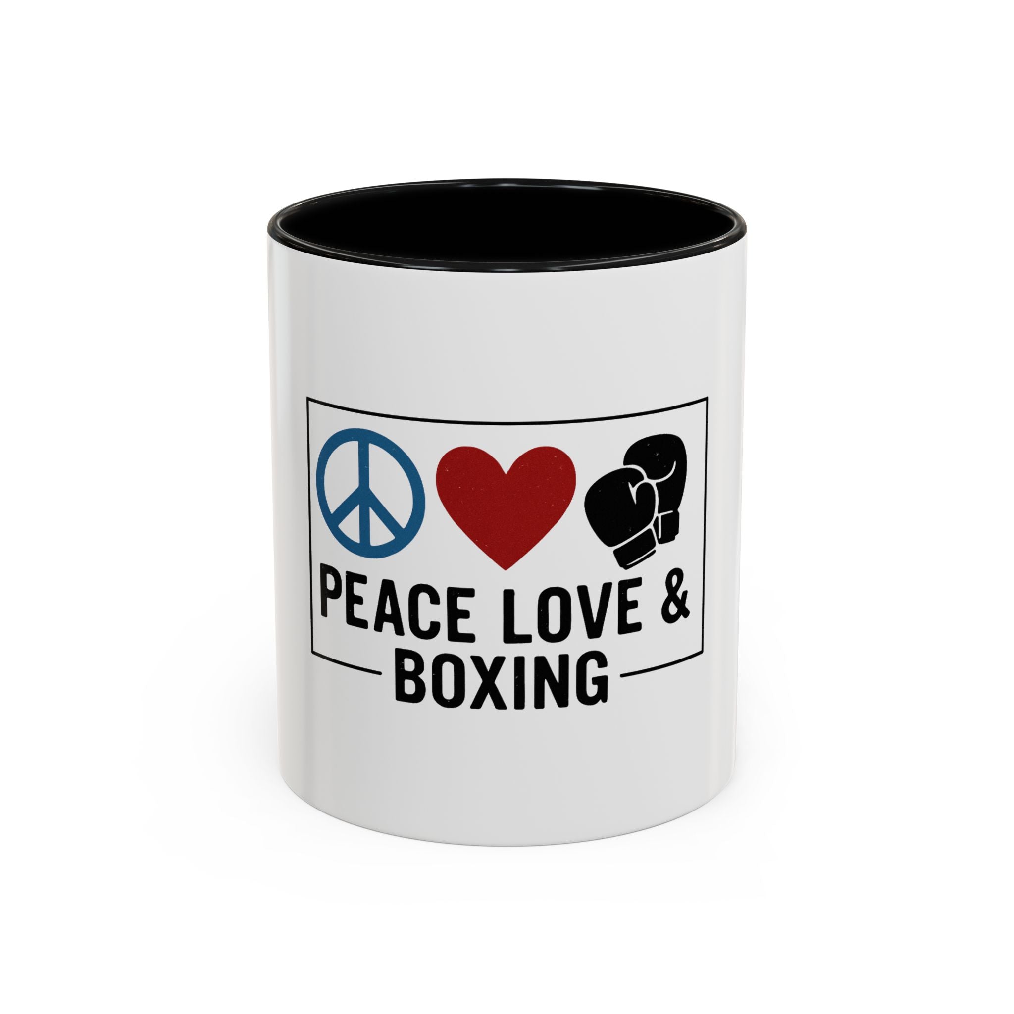 Peace Love & Boxing Mug | Accent Coffee Mug