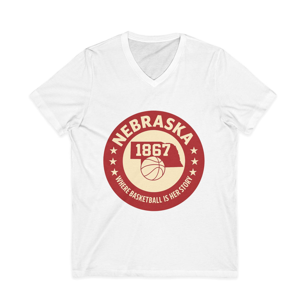 Nebraska 1867 Basketball Vintage V-Neck Tee