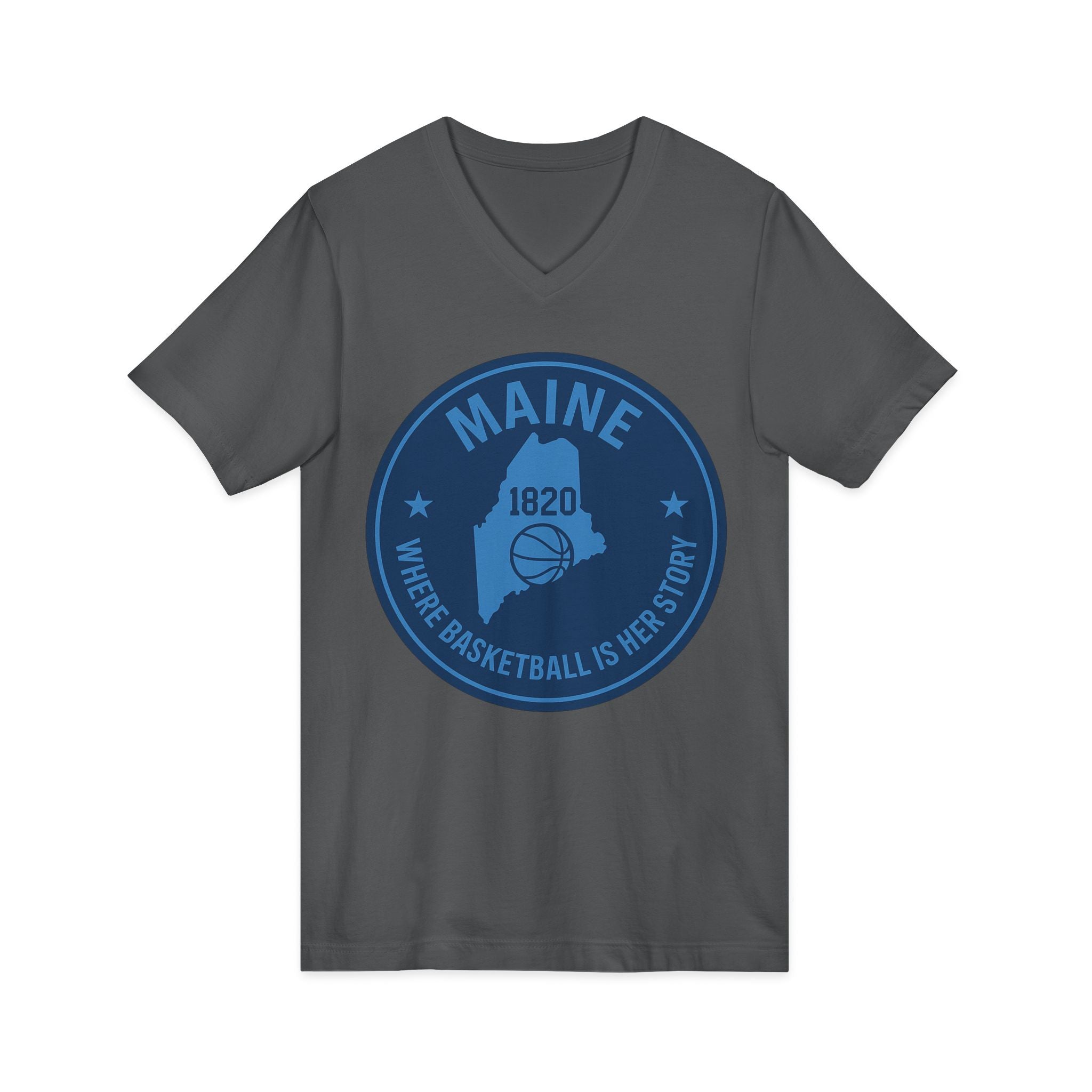 Maine Basketball Heritage V-Neck Tee
