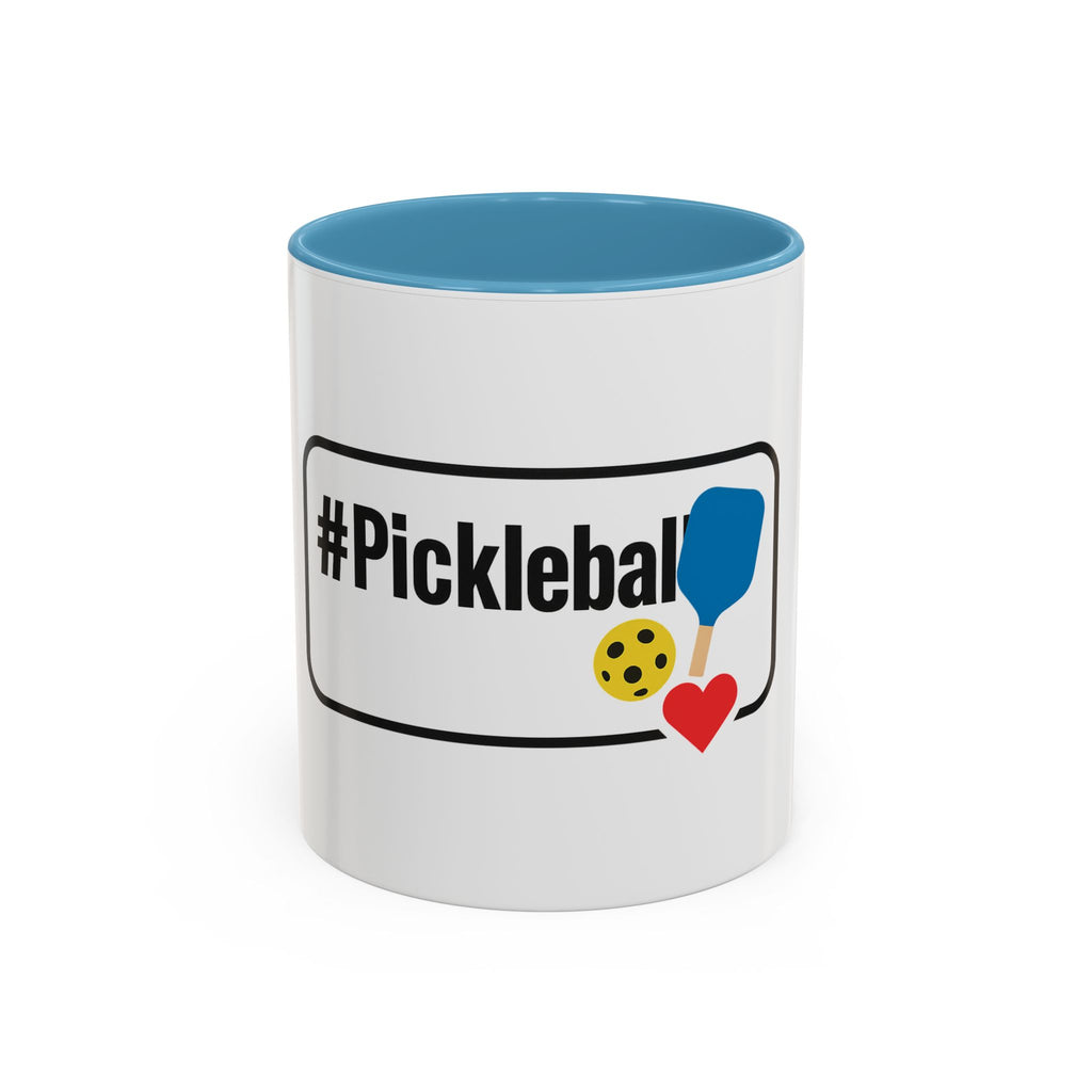 #Pickleball Accent Coffee Mug — Pickleball Paddle & Ball Design (11/15 oz)