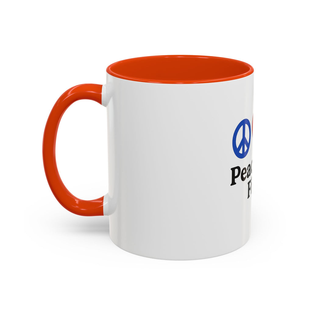 Peace, Love & Fishing Mug - Colorful Ceramic Coffee Cup for Anglers