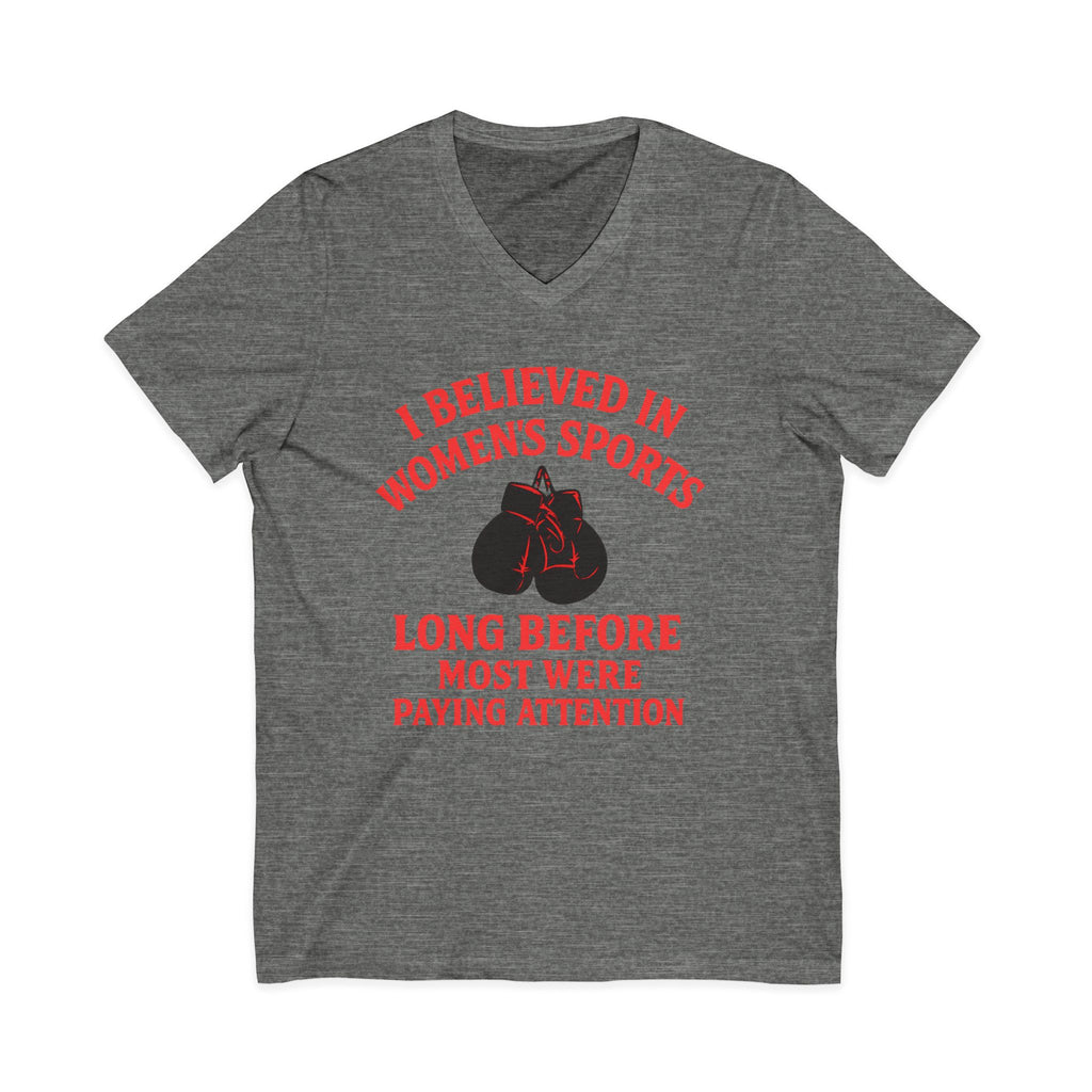 Empowerment V-Neck Tee - I Believed in Women's Sports