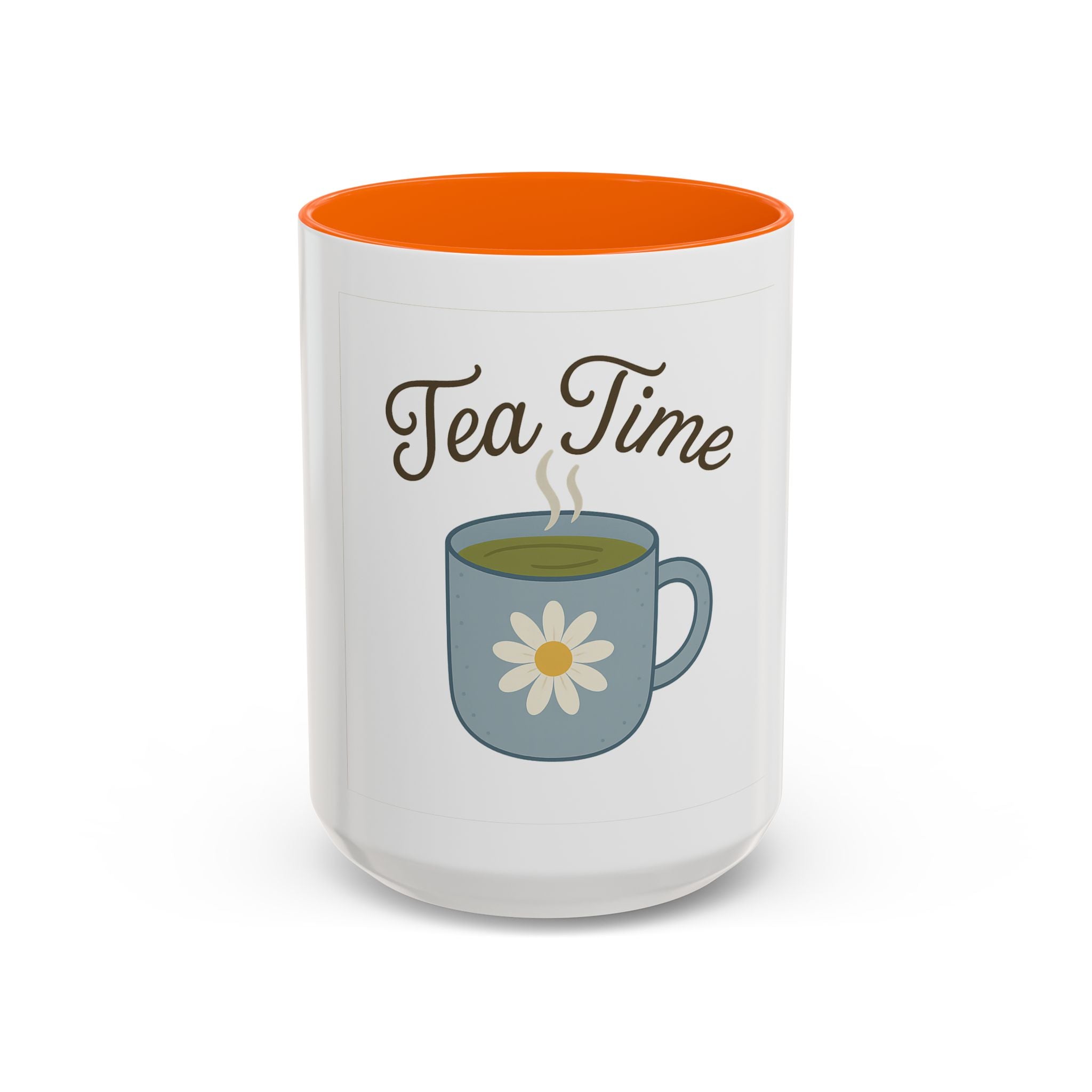 Tea Time Accent Mug – Floral Daisy Tea Cup (11oz & 15oz)