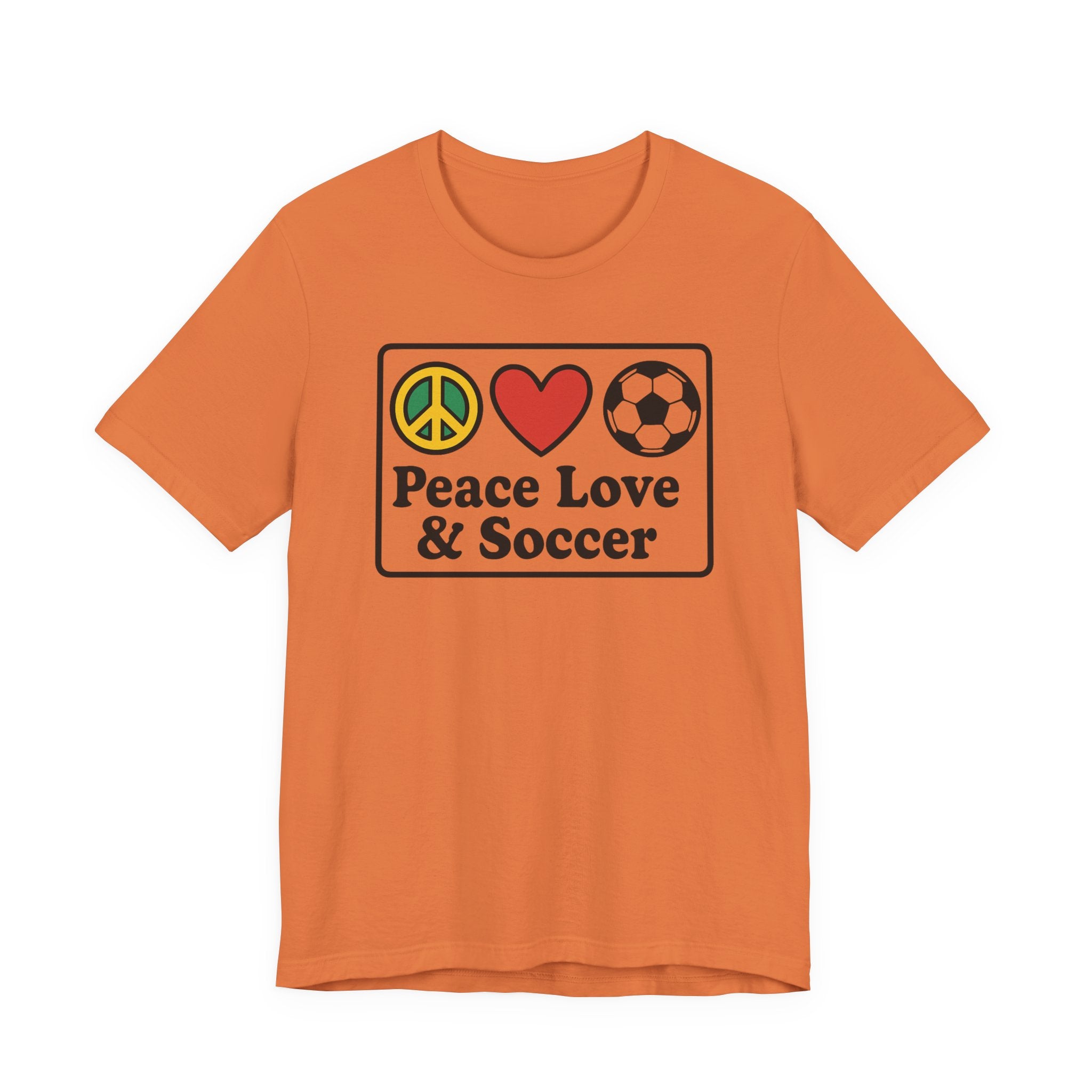 Peace Love Soccer T-Shirt, Unisex Soccer Tee