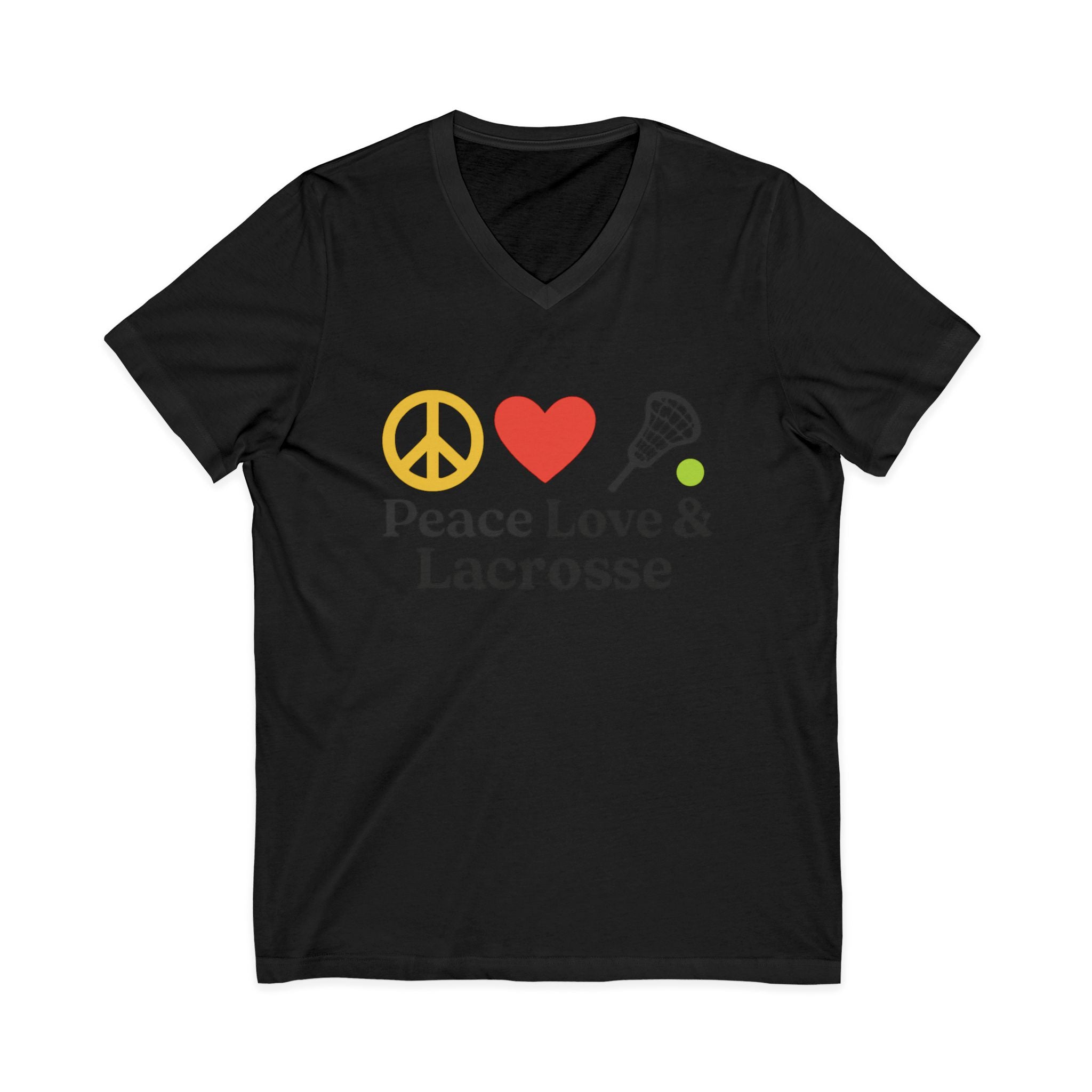 Peace Love & Lacrosse V-Neck Tee