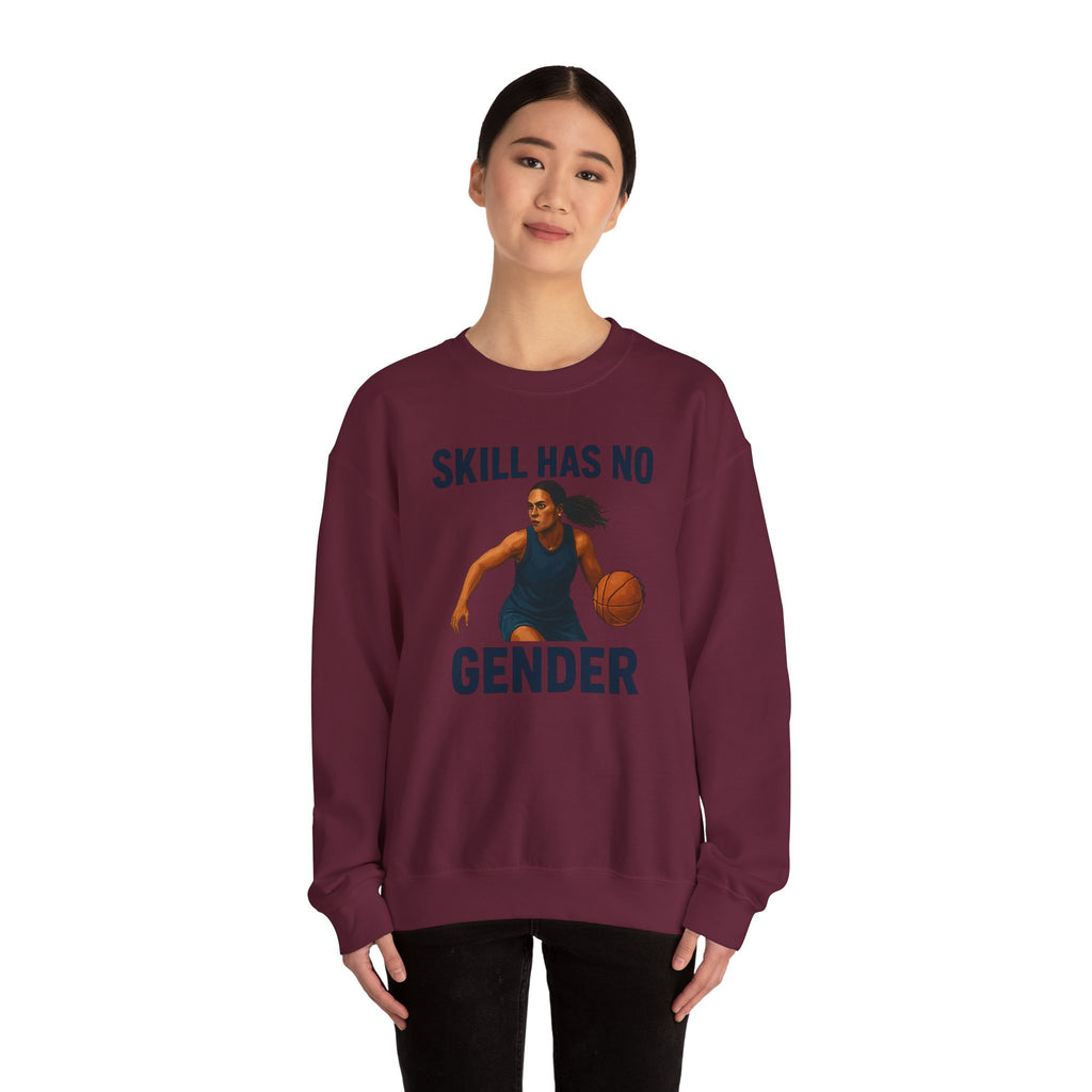 Empowering Sporty Crewneck Sweatshirt - Skill Has No Gender