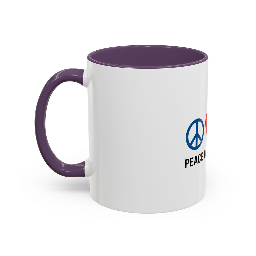 Peace Love & Kayaking Accent Coffee Mug — Kayaker Gift, 11/15oz