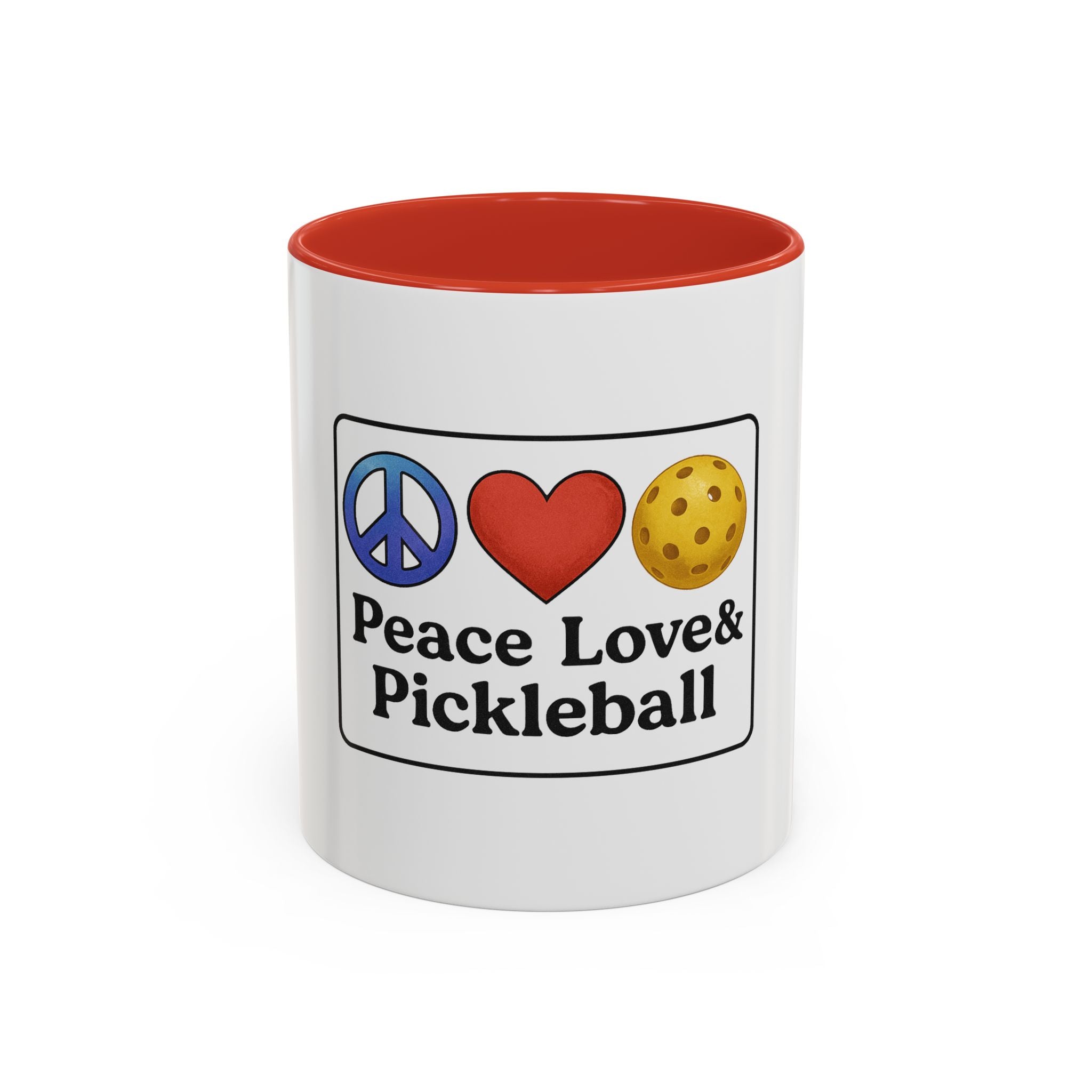 Peace Love & Pickleball Accent Mug