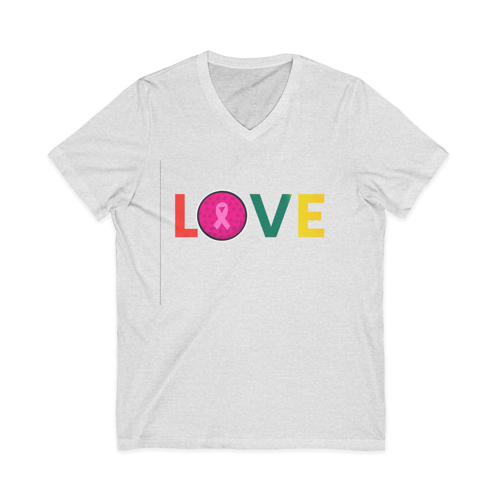 Love V-Neck Tee for Breast Cancer Awareness