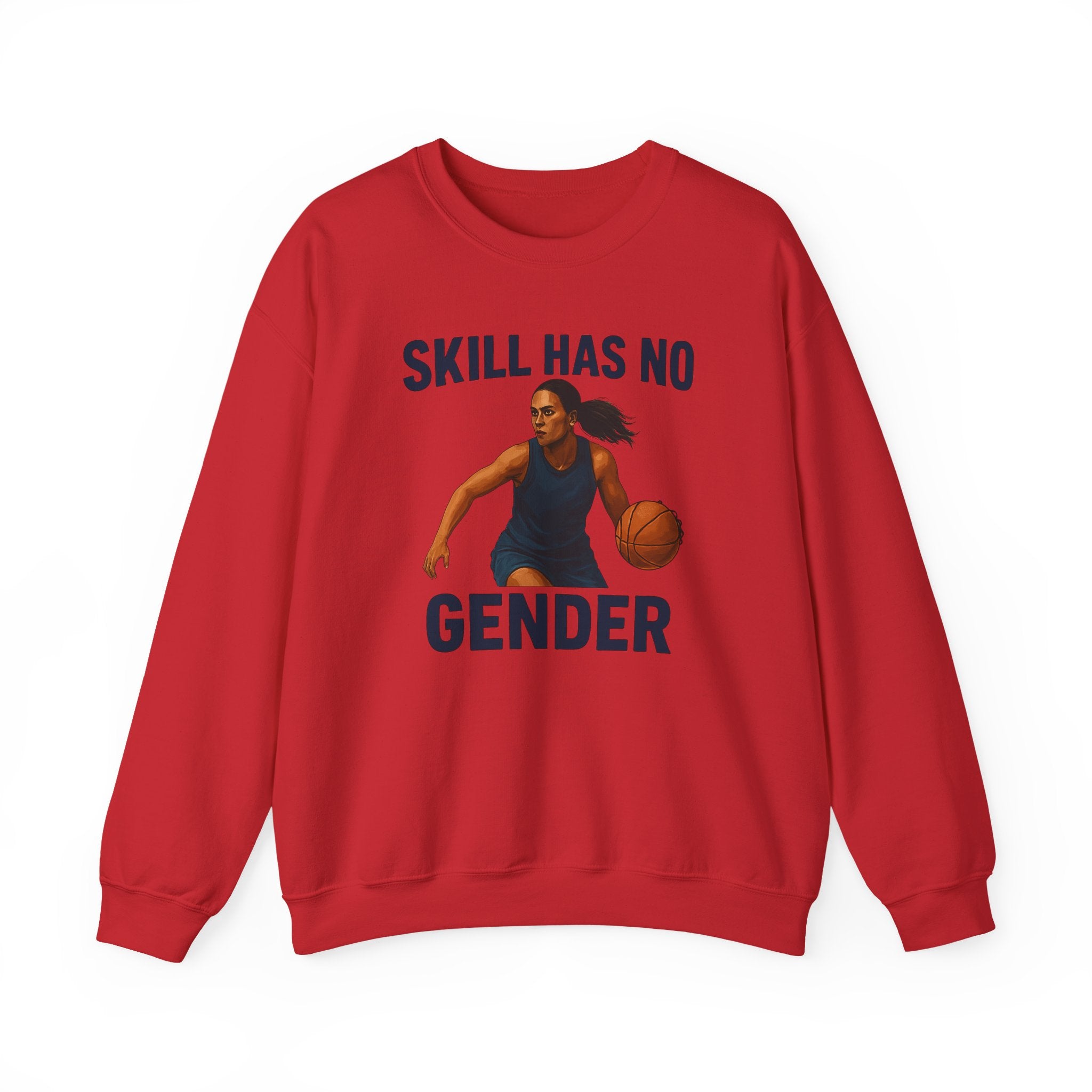 Empowering Sporty Crewneck Sweatshirt - Skill Has No Gender