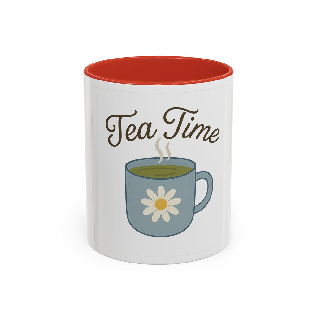 Tea Time Accent Mug – Floral Daisy Tea Cup (11oz & 15oz)