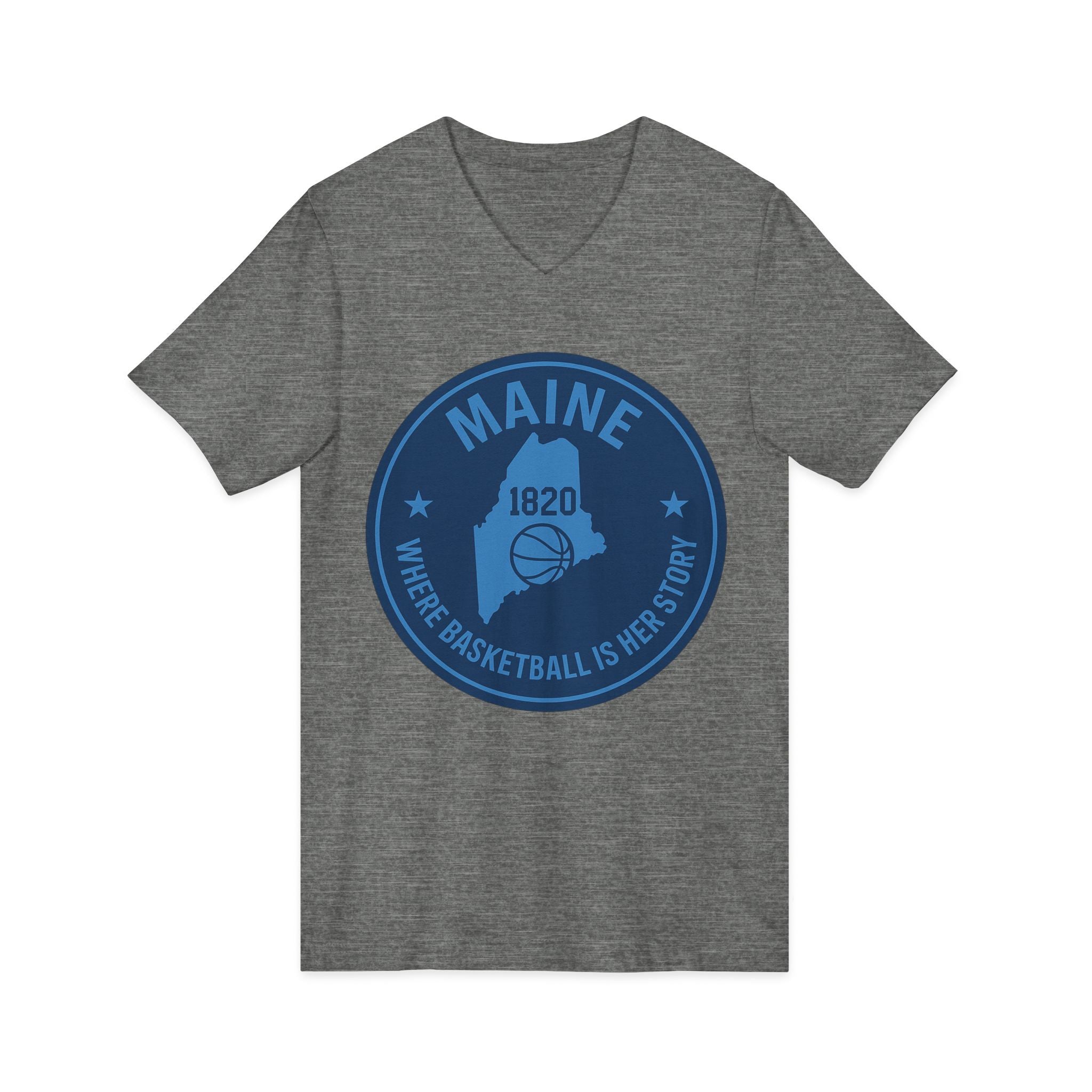 Maine Basketball Heritage V-Neck Tee