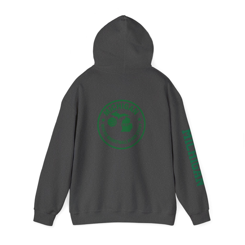 Michigan Basketball Hoodie - Retro Green Emblem "Where Basketball Is The North"