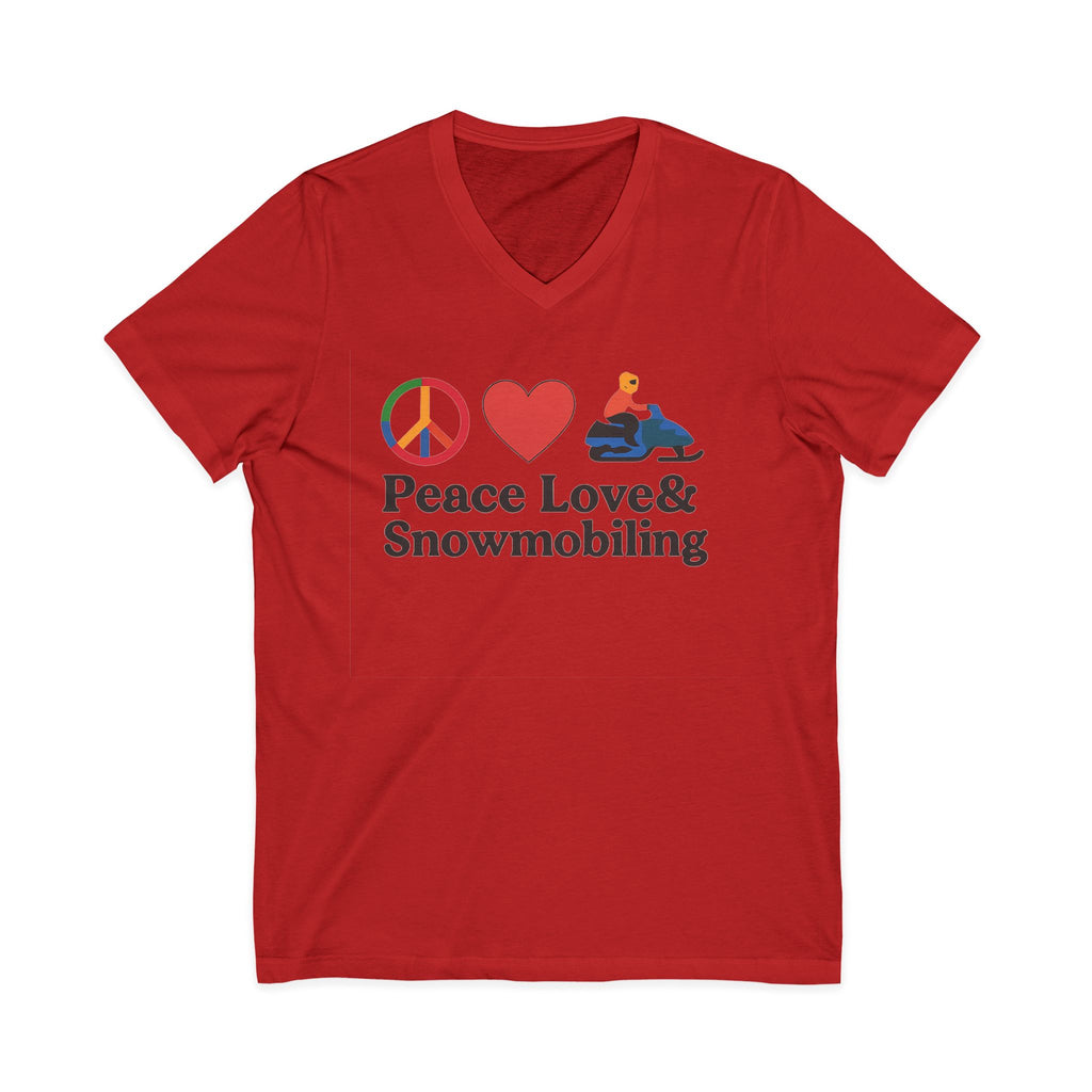 Peace, Love & Snowmobiling V-Neck Tee
