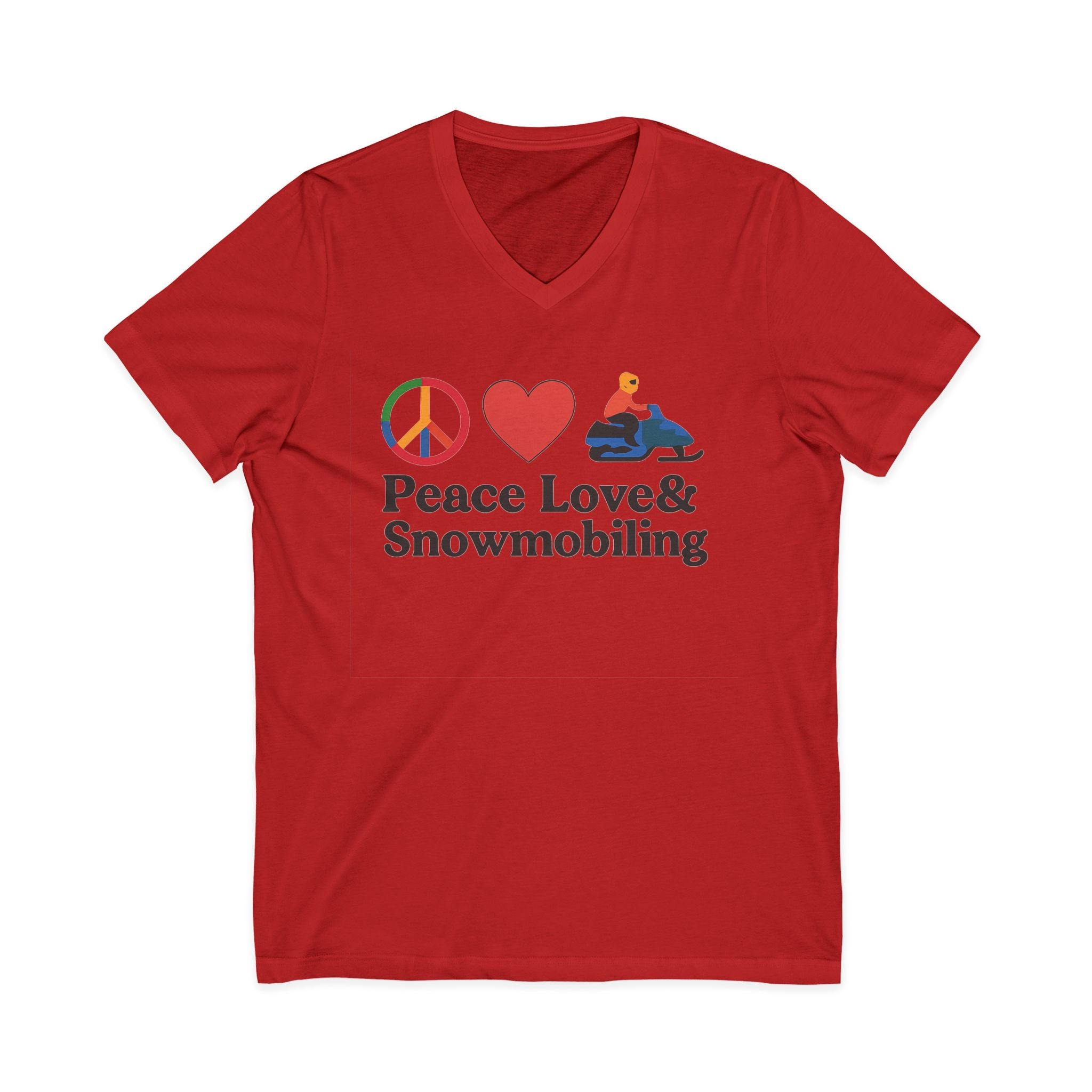 Peace, Love & Snowmobiling V-Neck Tee