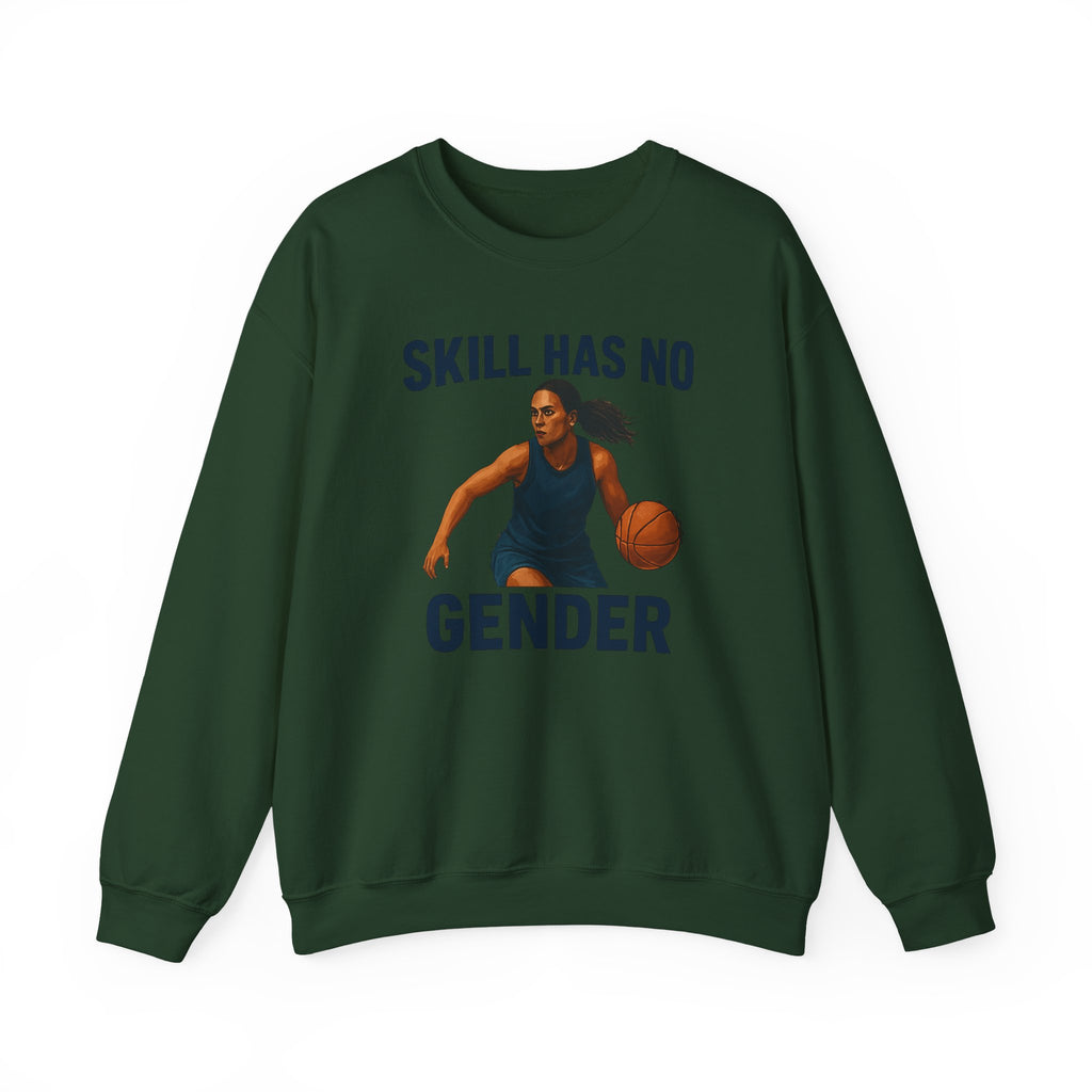 Empowering Sporty Crewneck Sweatshirt - Skill Has No Gender