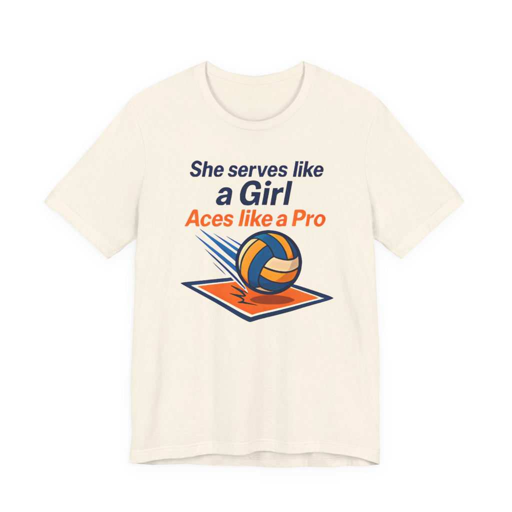 She Serves Like a Girl Tee, Volleyball Shirt