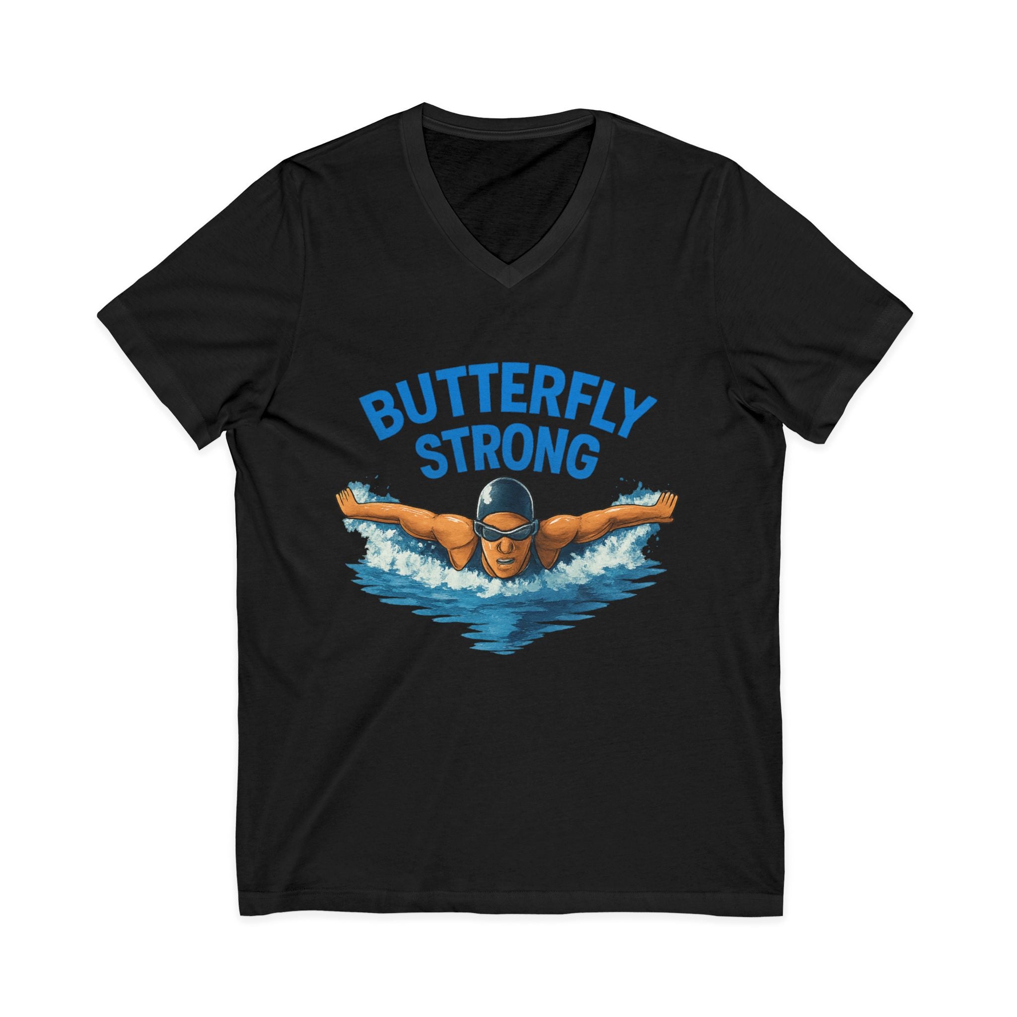 Butterfly Strong V-Neck Tee for Swimmers