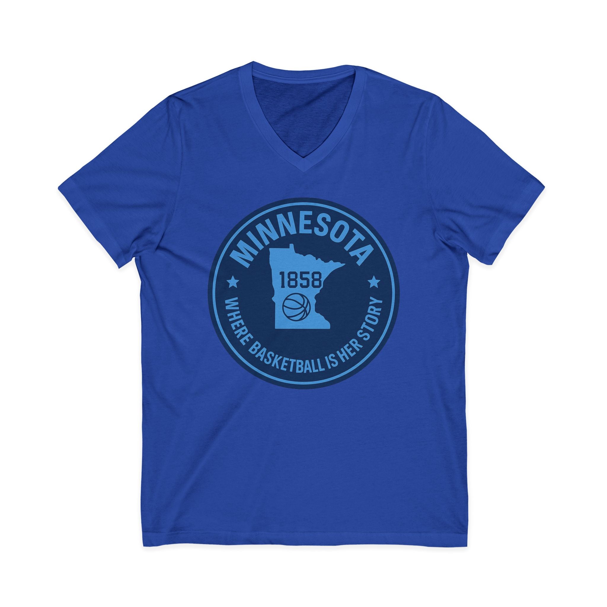 Minnesota Basketball V-Neck Tee - Unisex Short Sleeve Shirt
