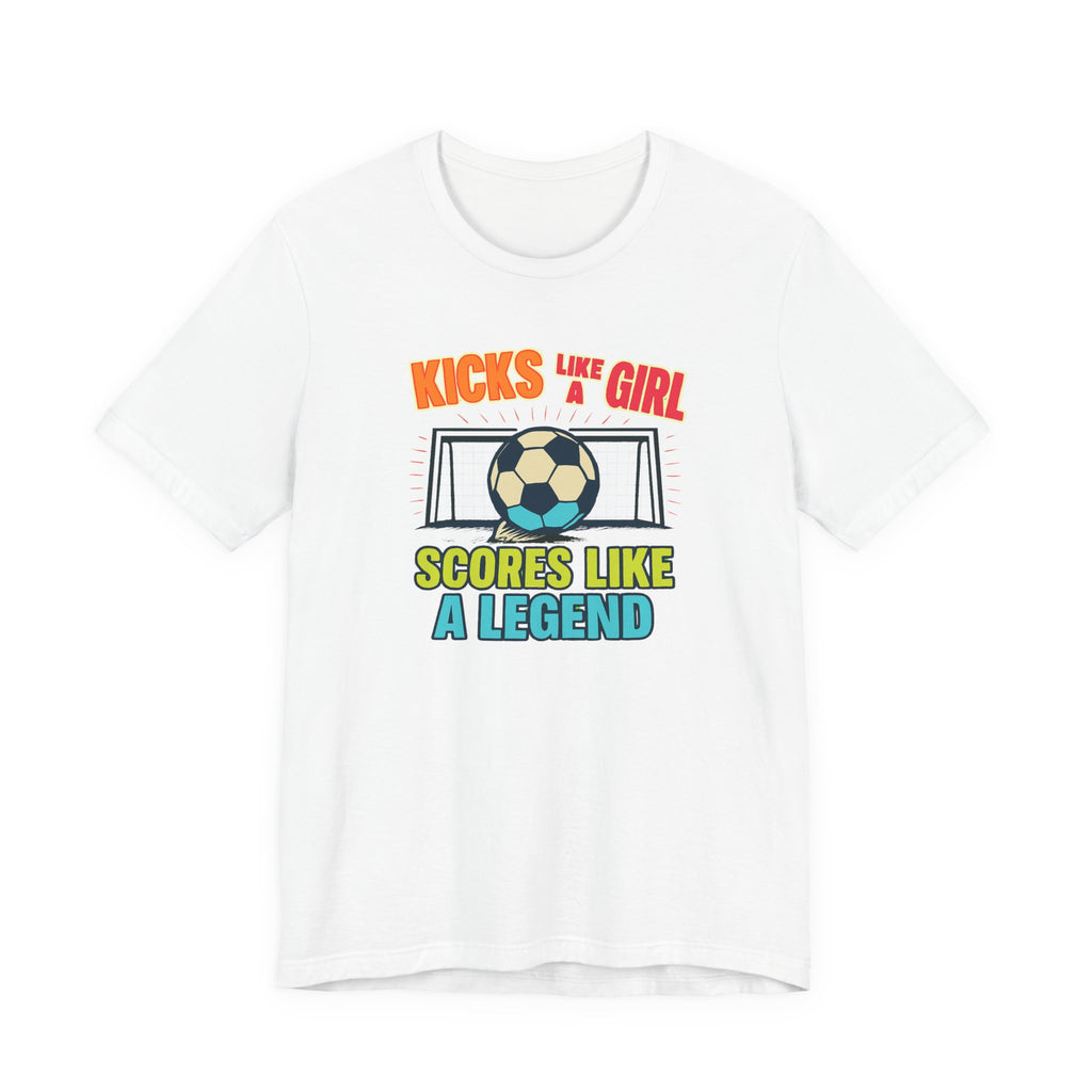 Soccer Inspired Fun Tee - Kicks Like A Girl