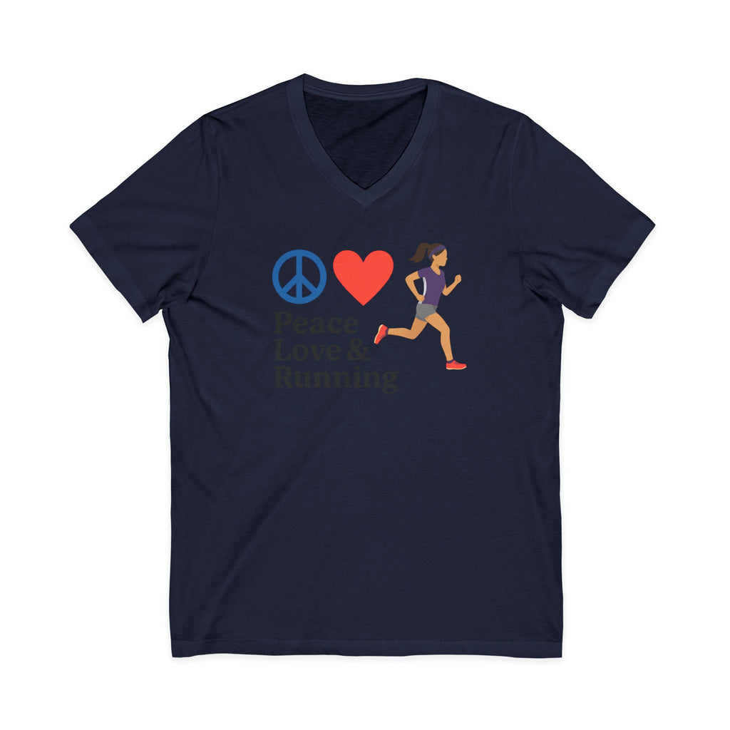 Peace Love & Running V-Neck Tee