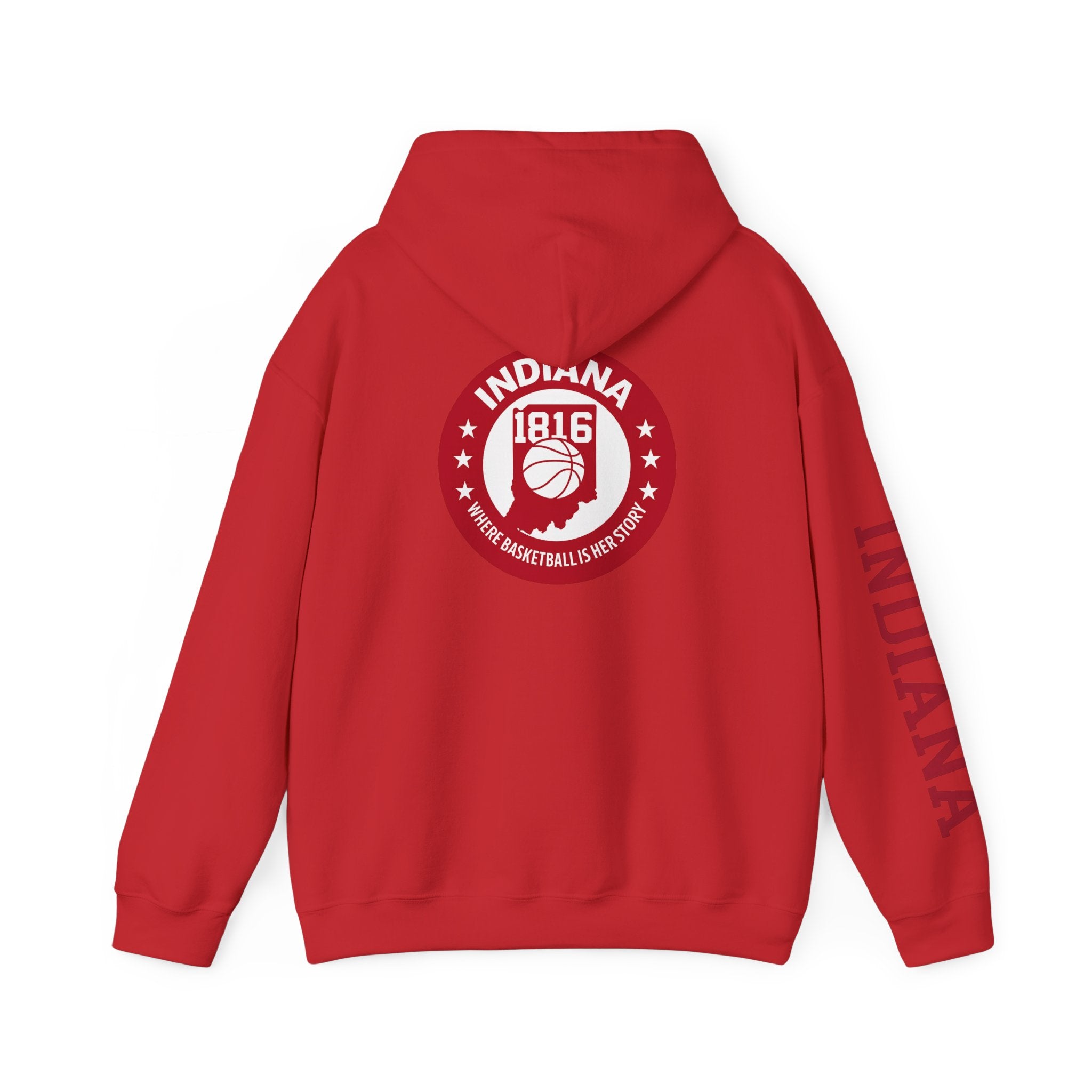 Indiana Basketball Hoodie — 1816 Retro State Emblem Sweatshirt