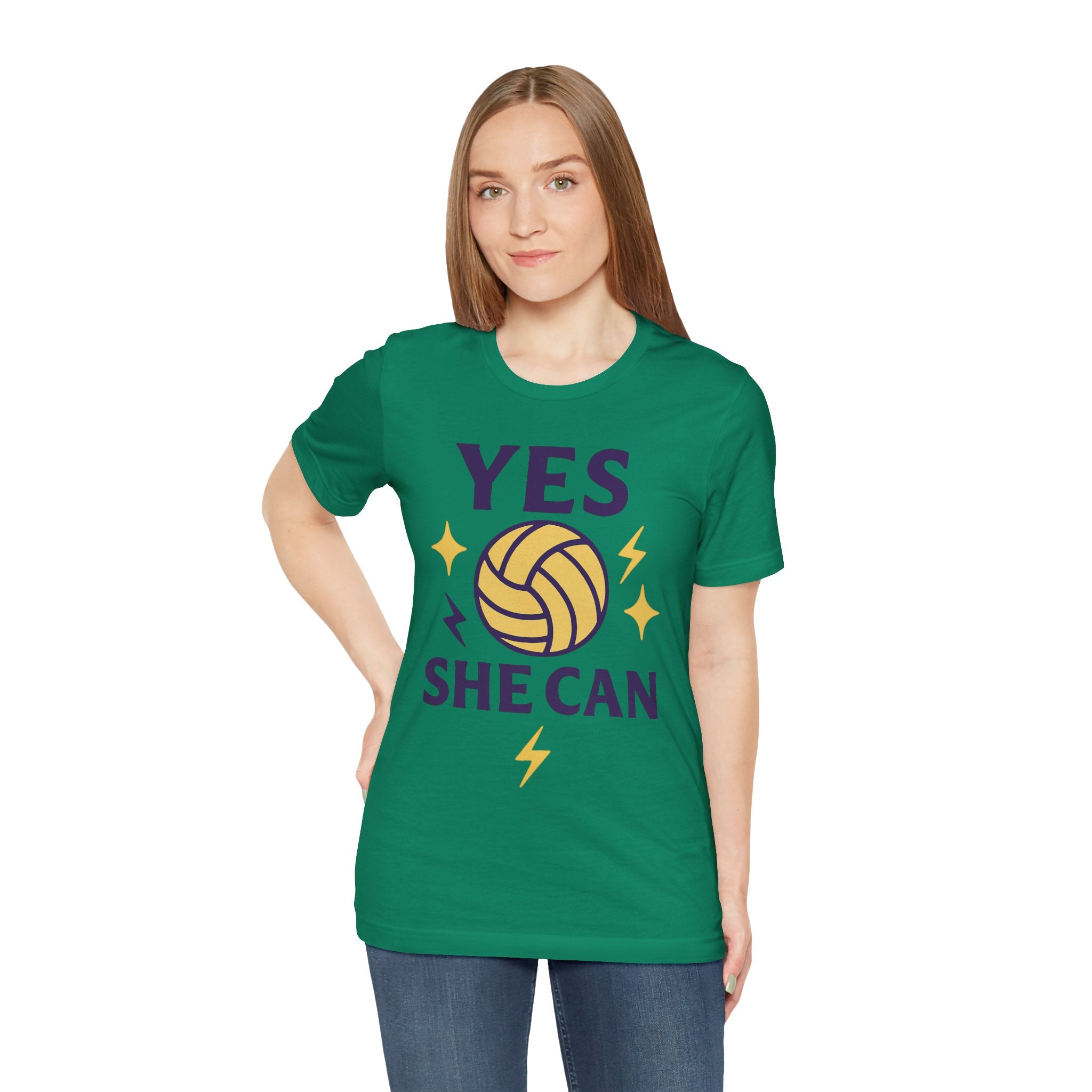 Yes, She Can Volleyball Unisex Tee