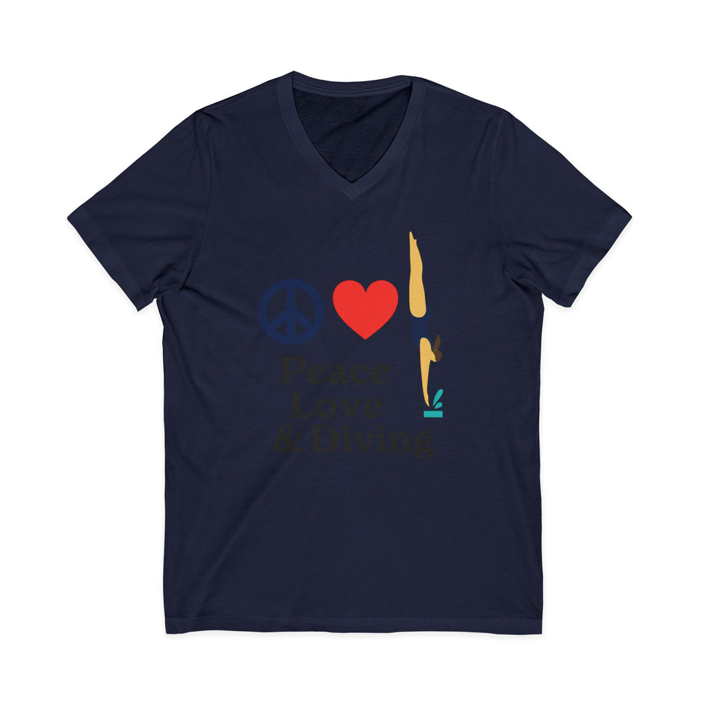Peace Love & Diving V-Neck Tee