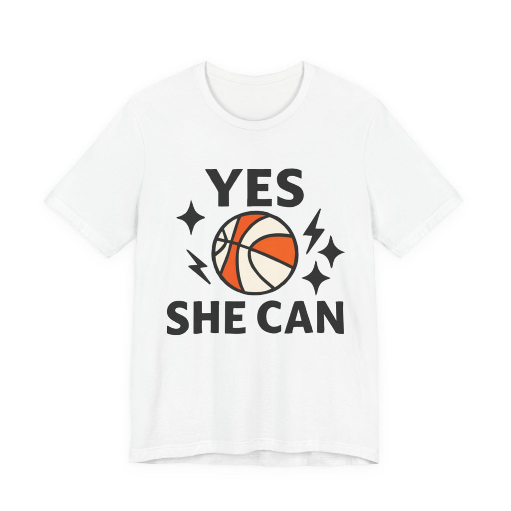 Yes, She Can Basketball Unisex Tee
